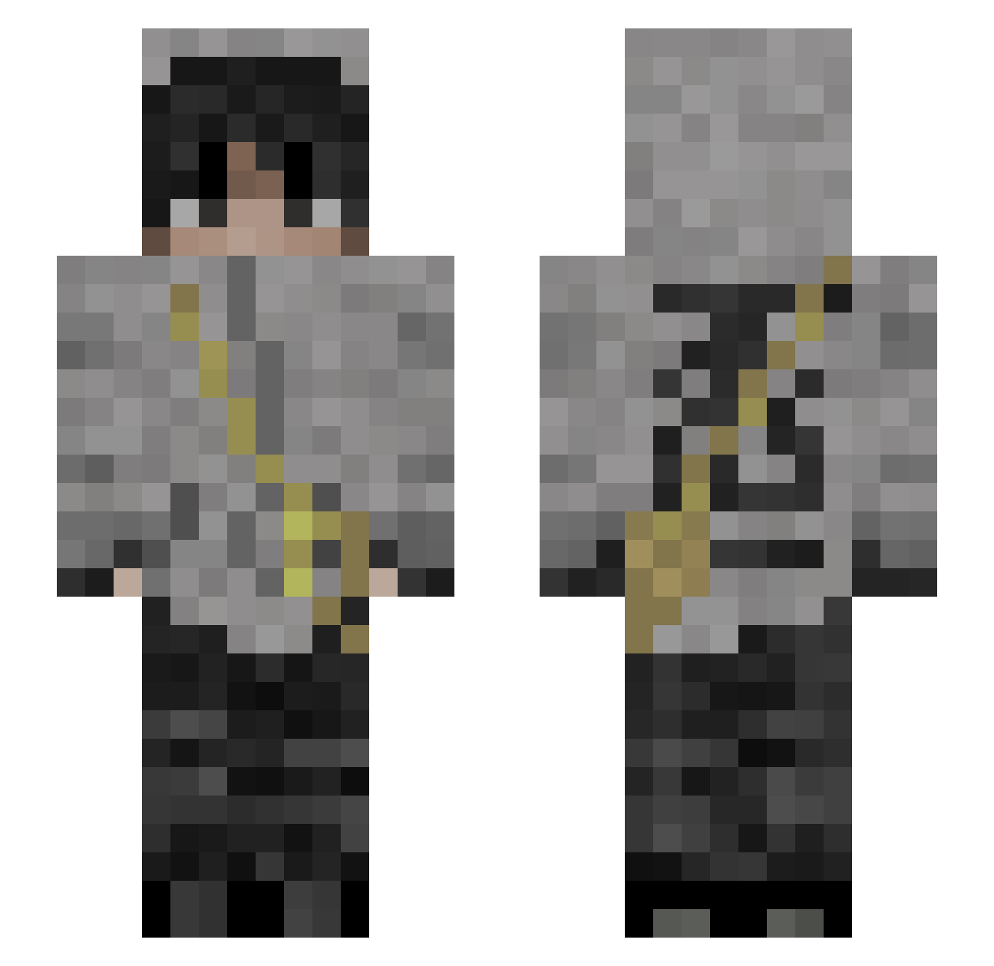 wpra Minecraft skin, front and back view