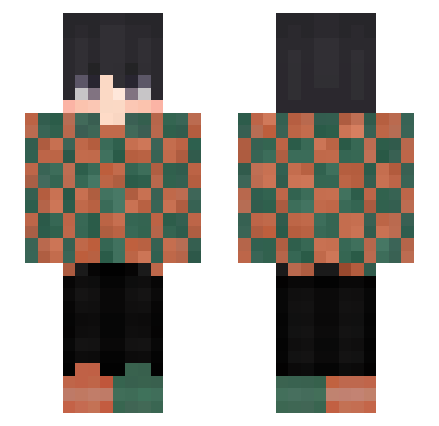 zMinyo Minecraft skin, front and back view