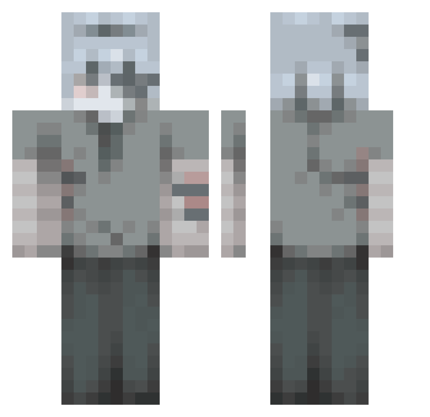 D3NCIFY Minecraft skin, front and back view