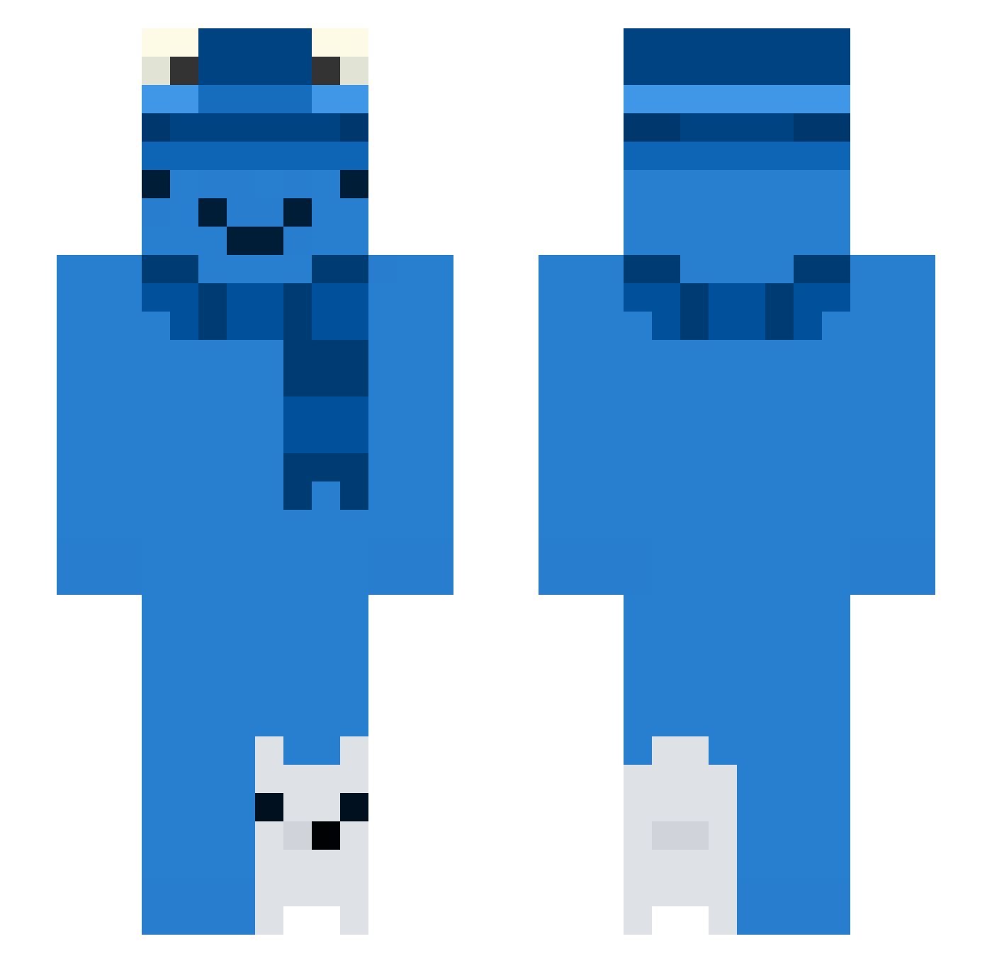 xuvuiz Minecraft skin, front and back view