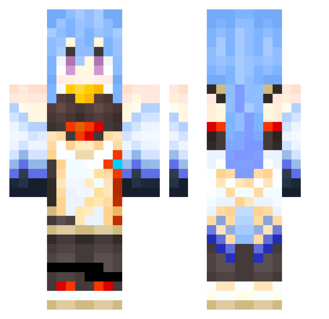 PantheraSoul Minecraft skin, front and back view