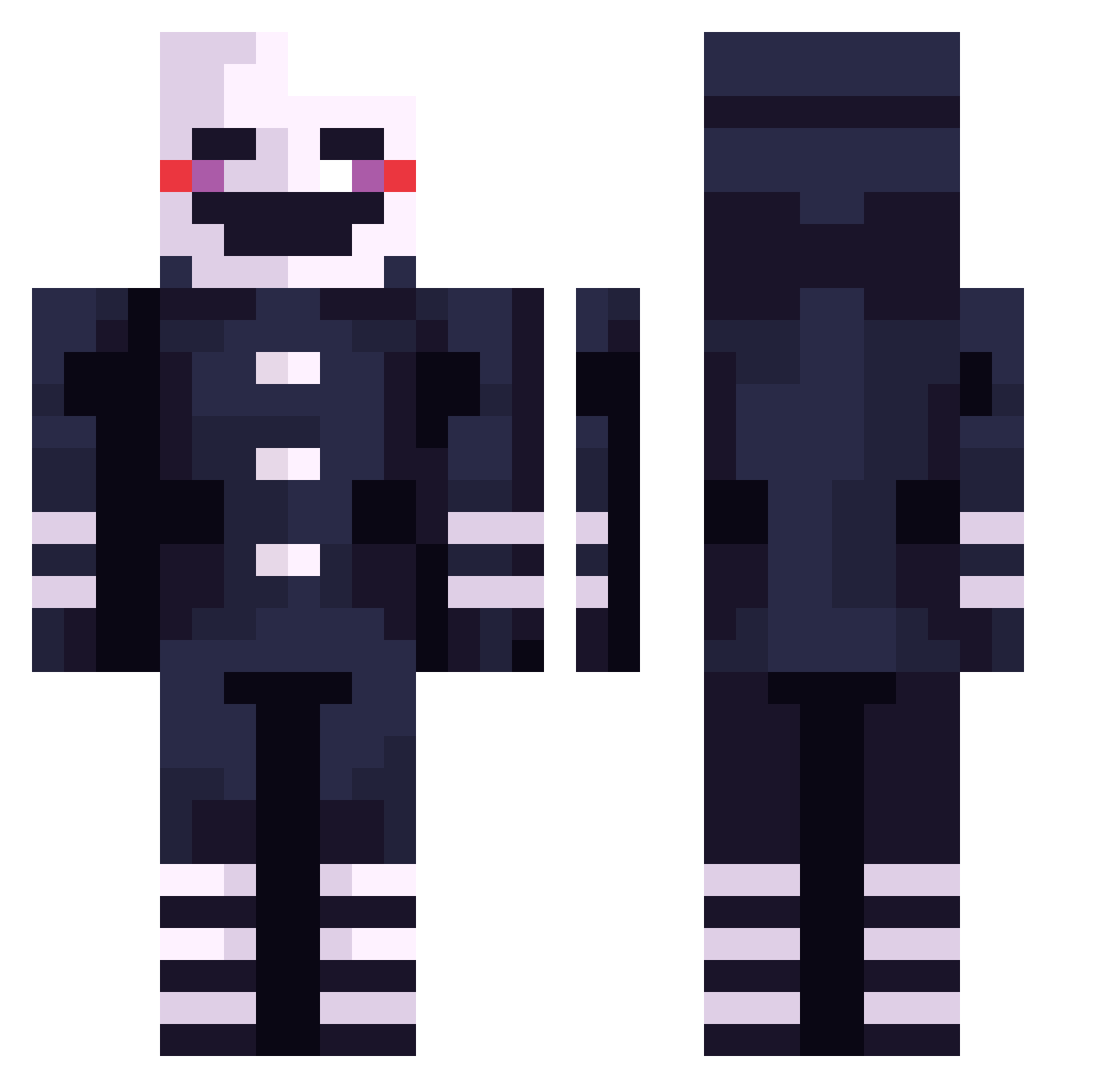 zAomine_ Minecraft skin, front and back view