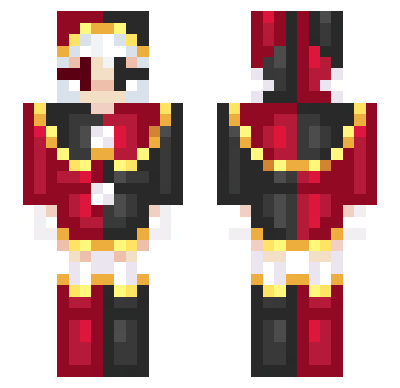 Ophisu Minecraft skin, front and back view