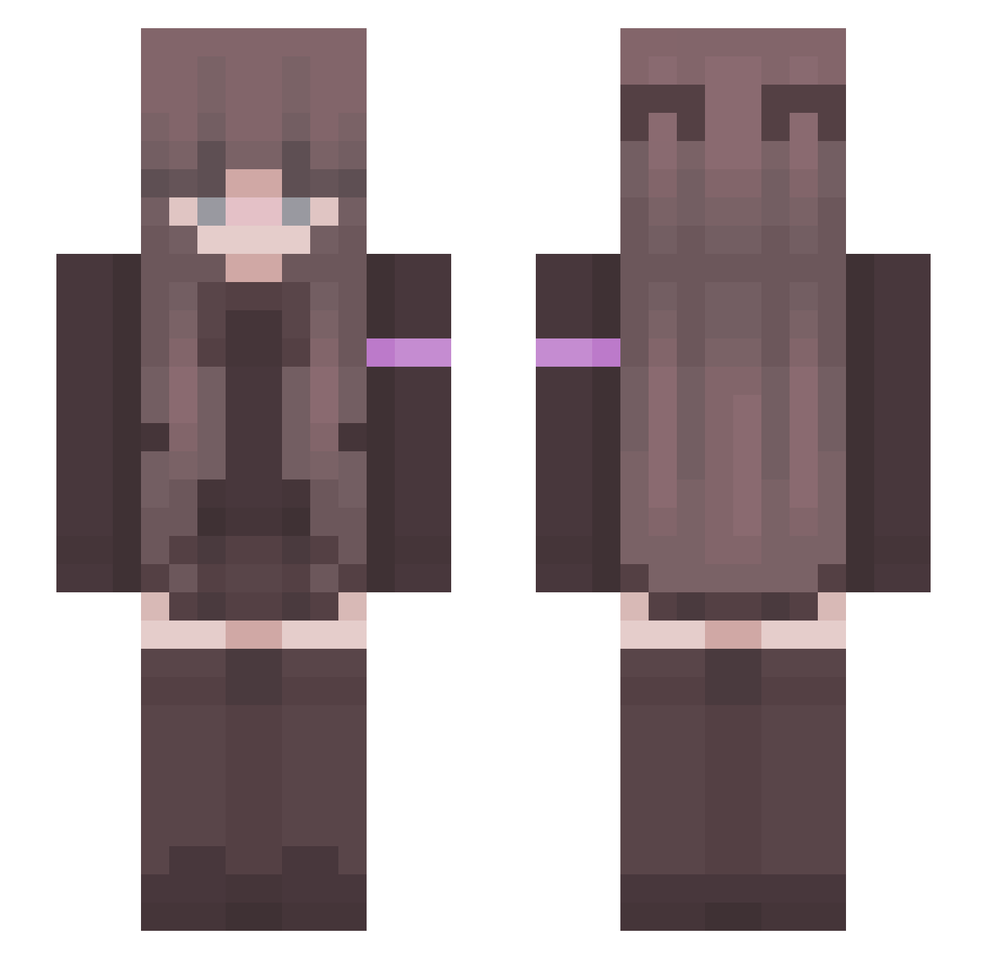 angeleu Minecraft skin, front and back view