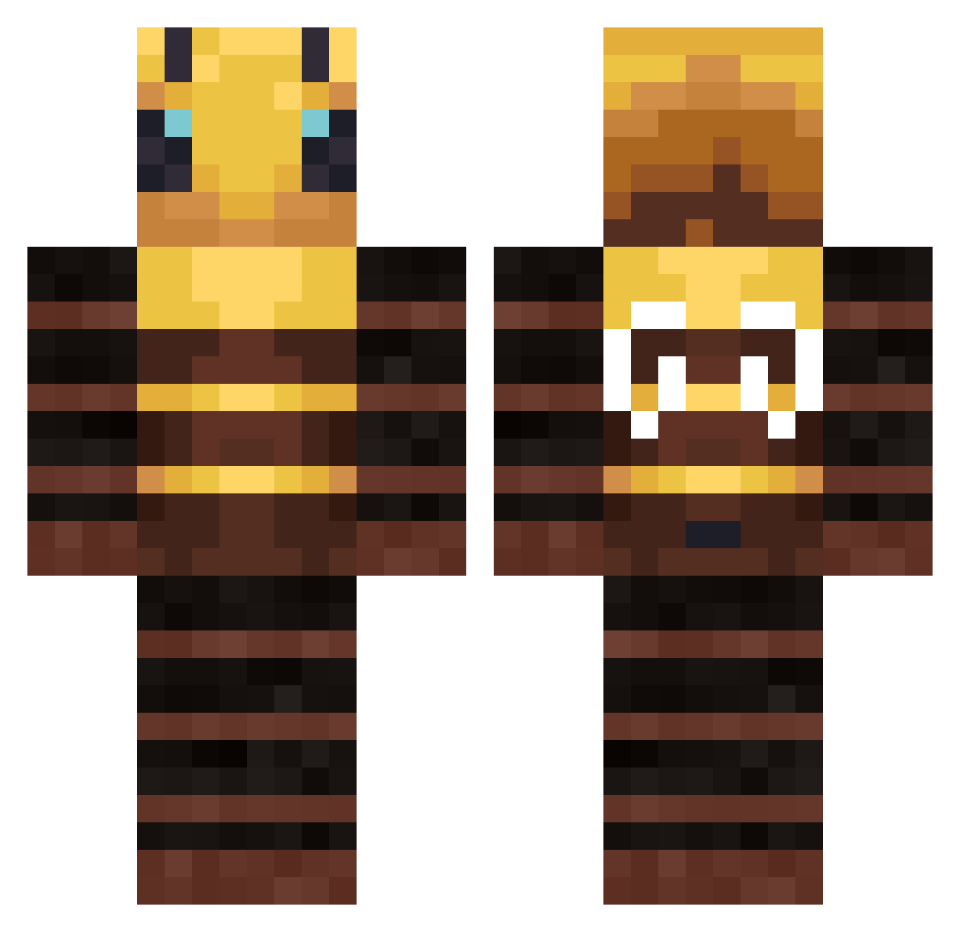 DrogueGreen Minecraft skin, front and back view