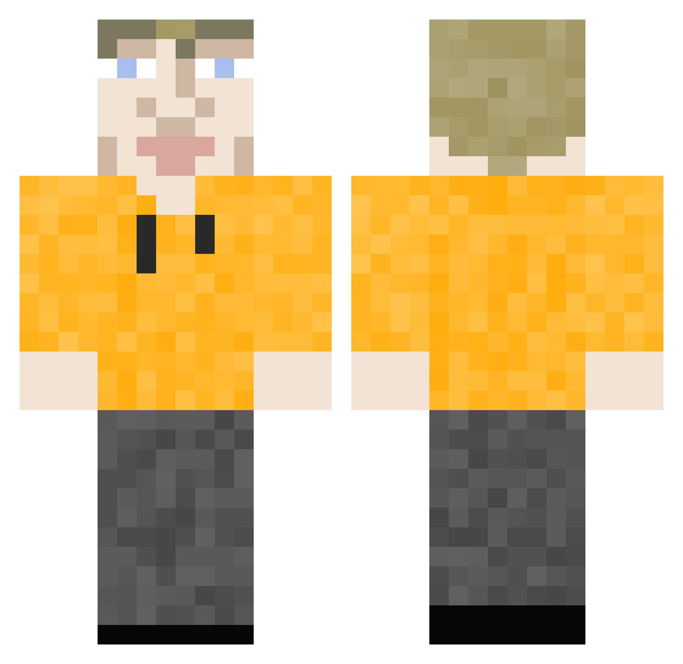 BallsMan2 Minecraft skin, front and back view