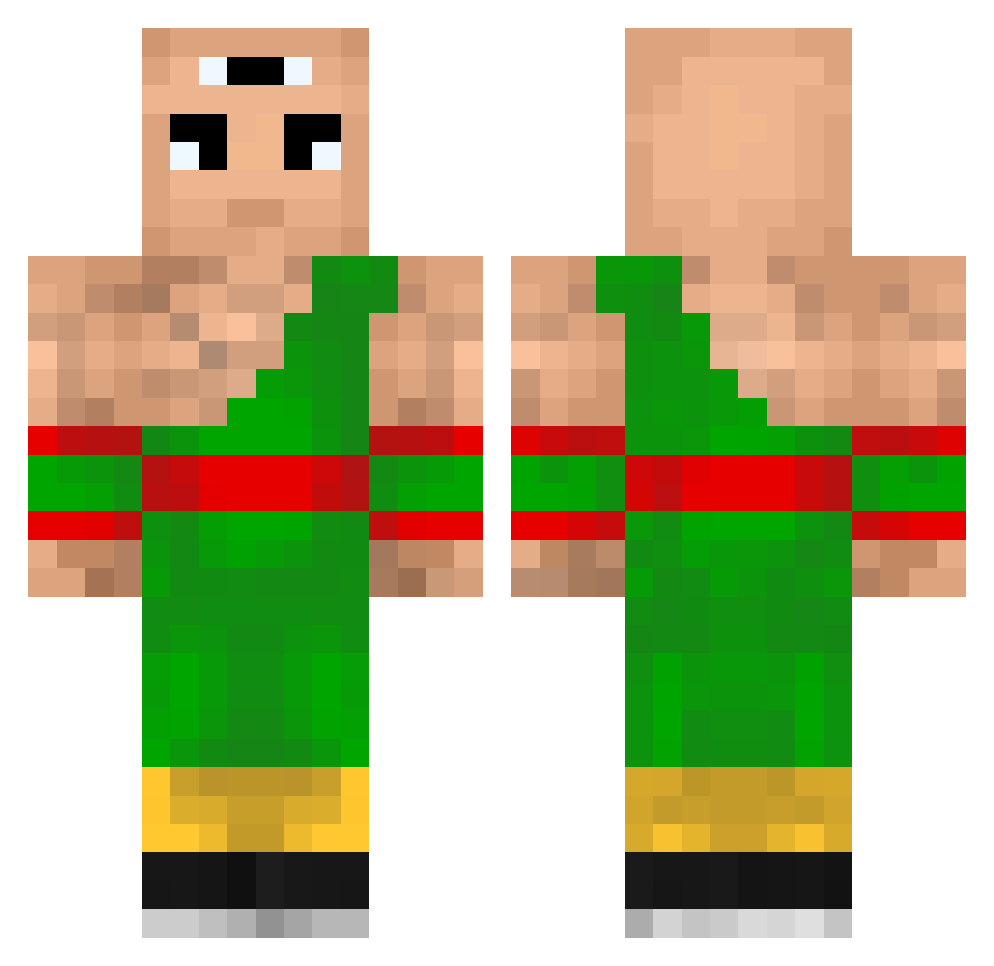 SrShio Minecraft skin, front and back view