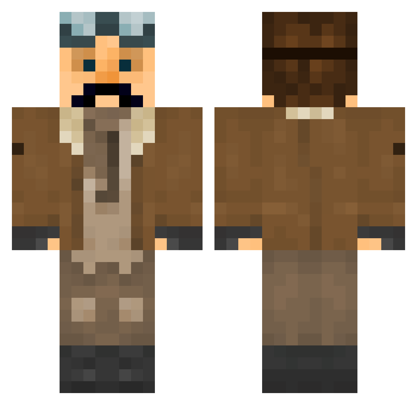 LordVader505 Minecraft skin, front and back view