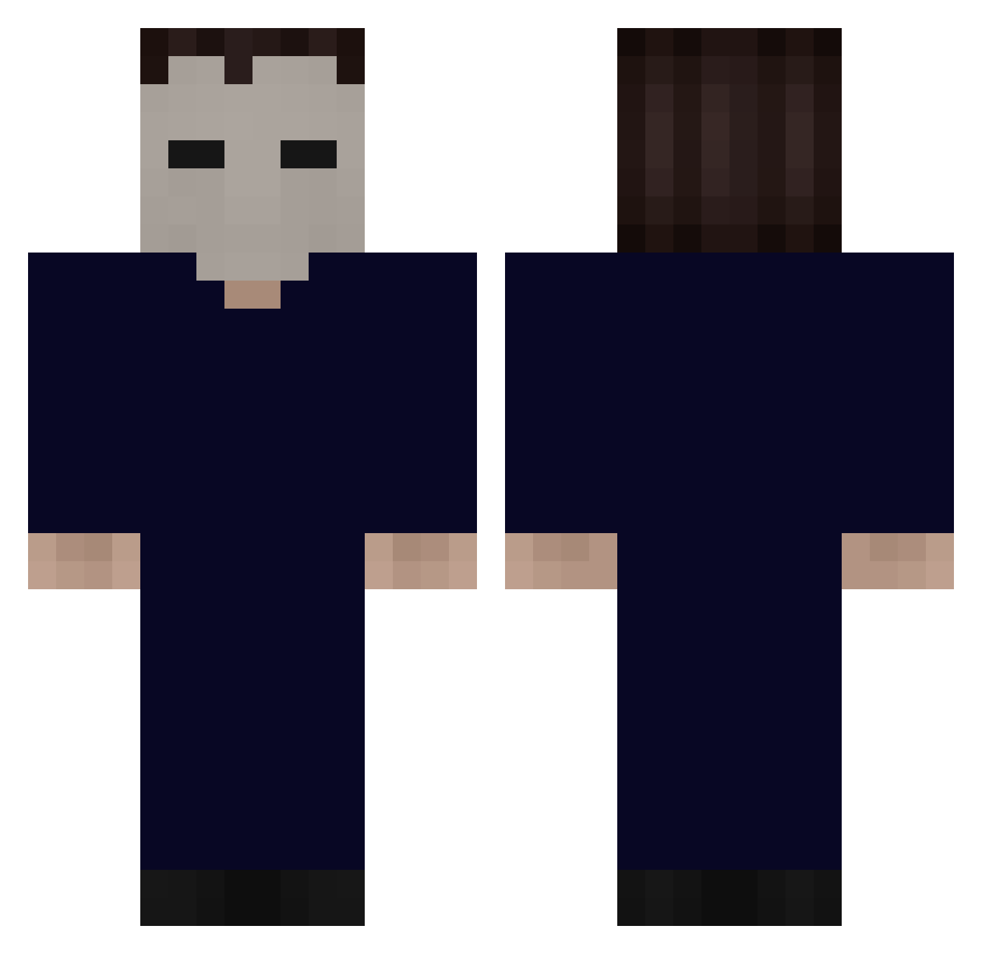 My_Conquister456 Minecraft skin, front and back view