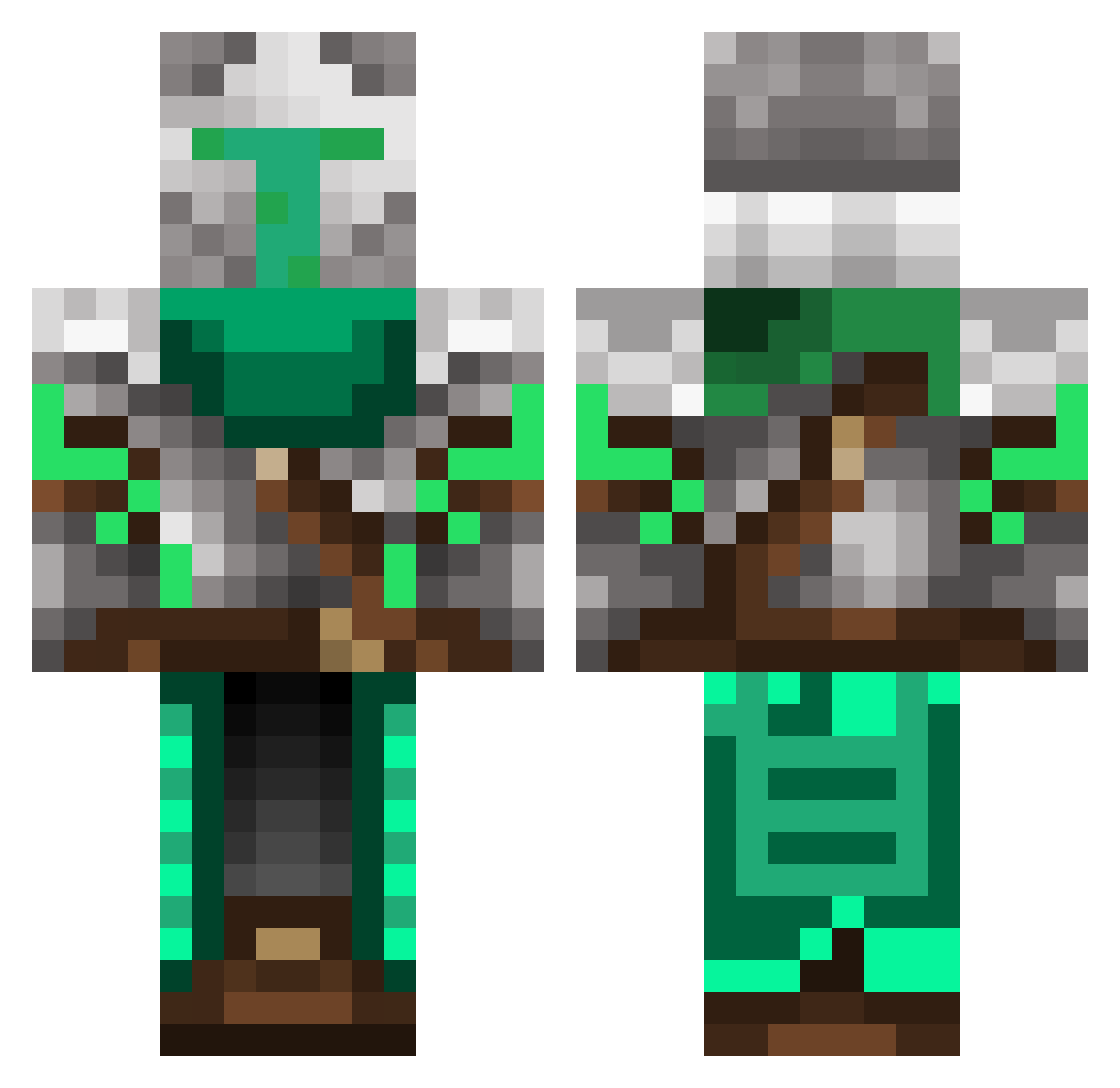 Levce2021 Minecraft skin, front and back view
