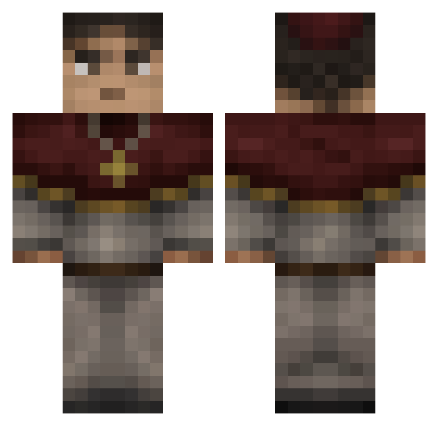 allahgaming22 Minecraft skin, front and back view