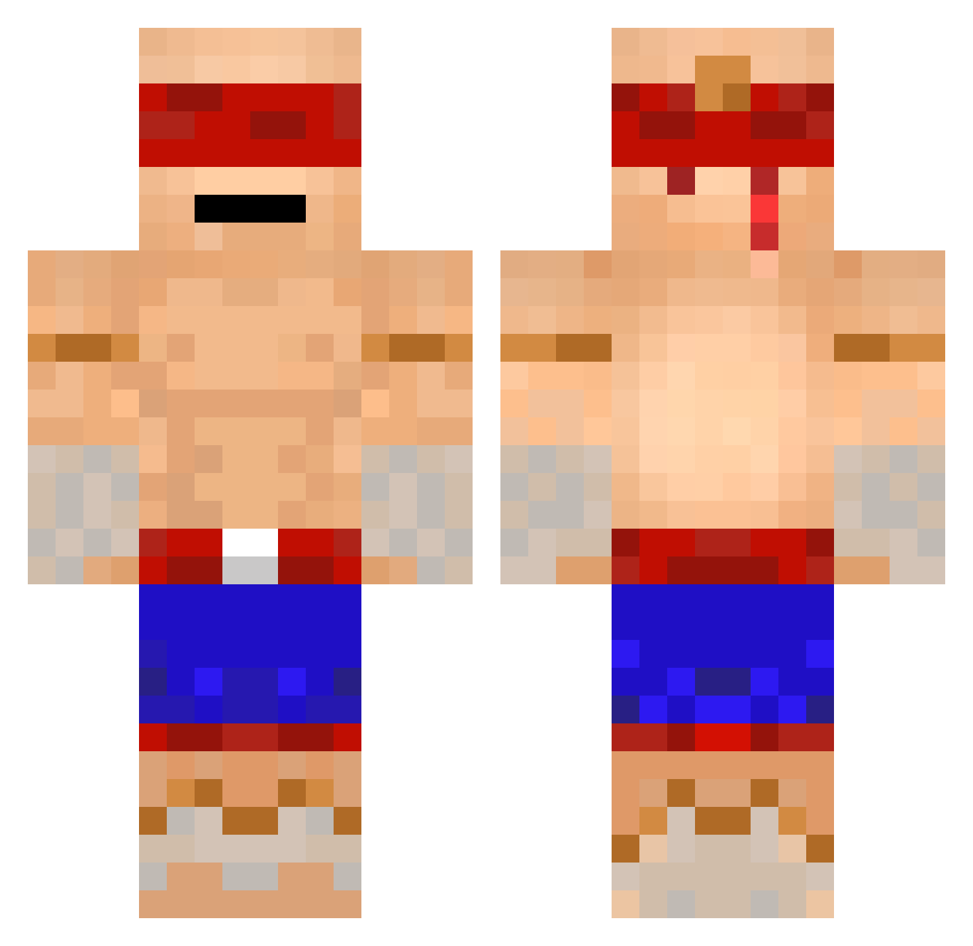 WinWooo Minecraft skin, front and back view