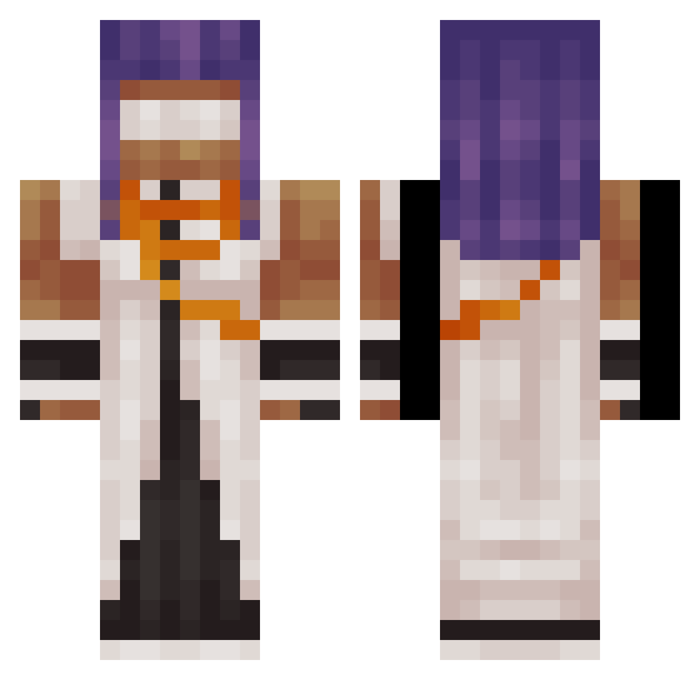 DiegoBerkas Minecraft skin, front and back view