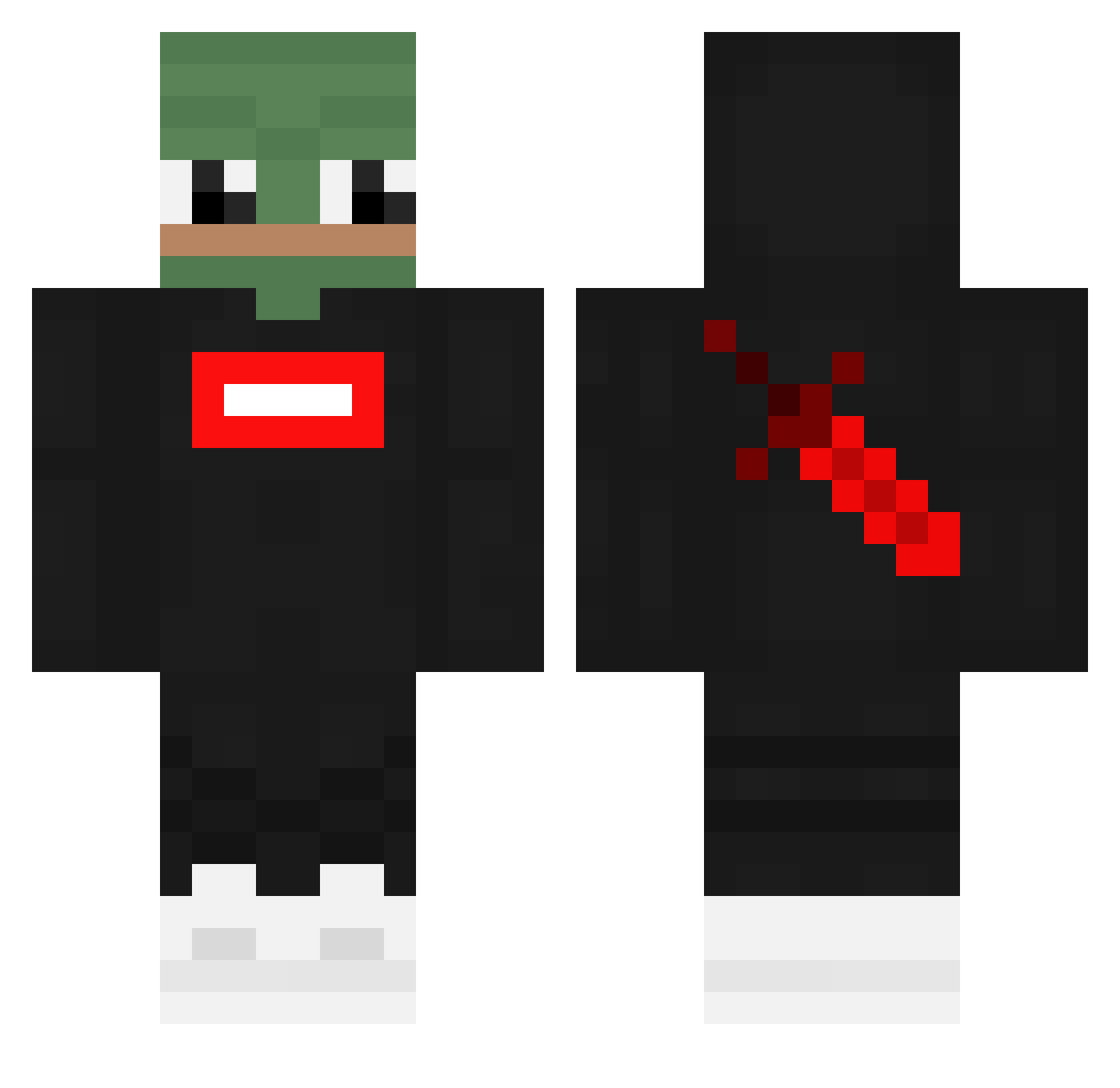 Tickmannn Minecraft skin, front and back view