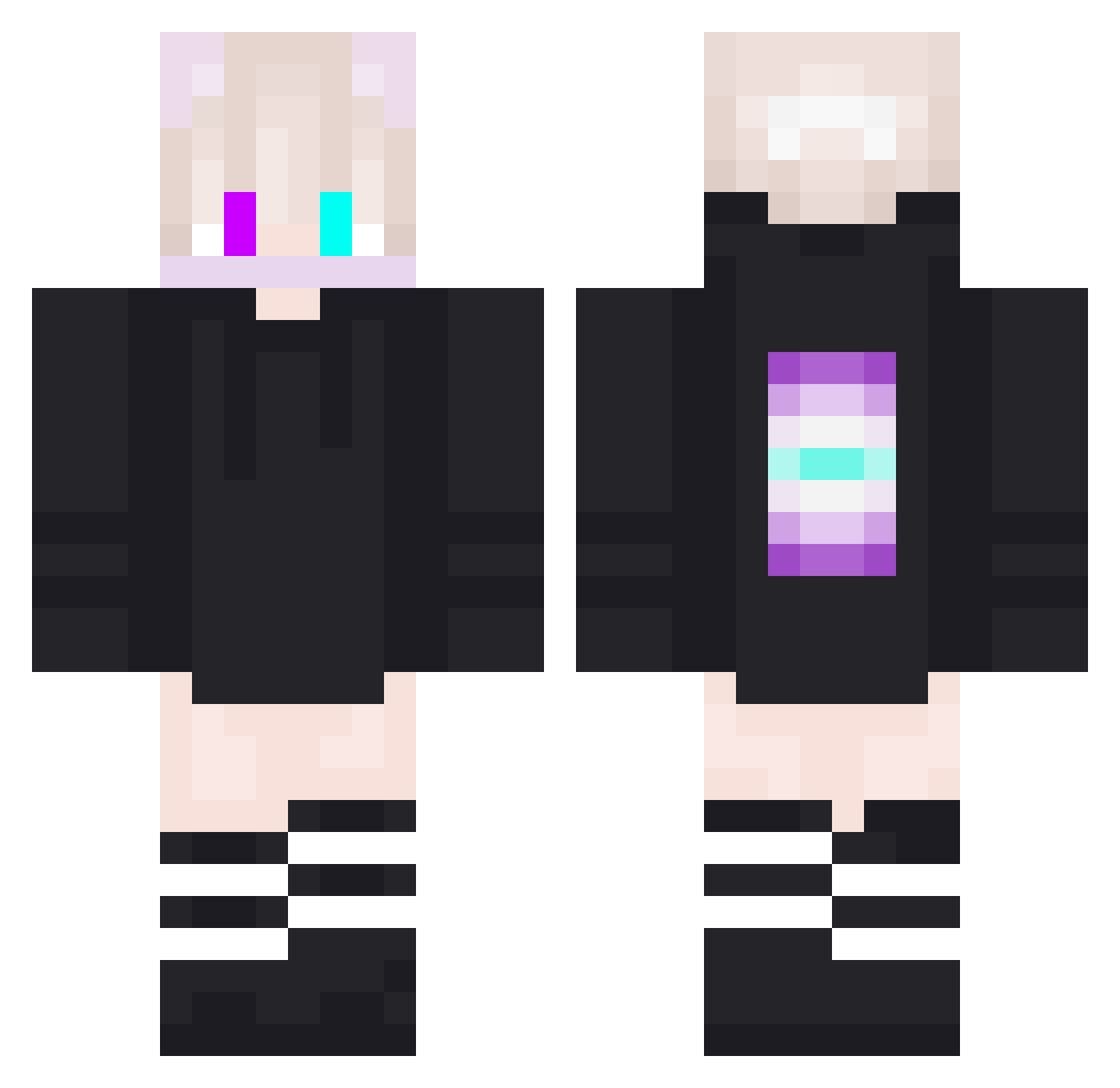 Pufferfisch__ Minecraft skin, front and back view