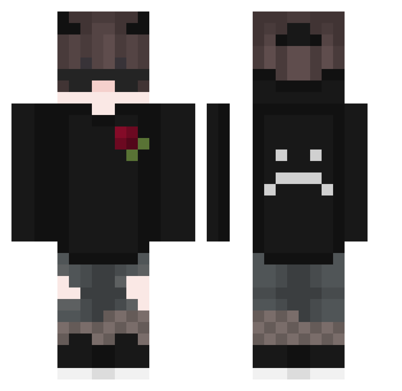 poo_aVbjv_12_29 Minecraft skin, front and back view