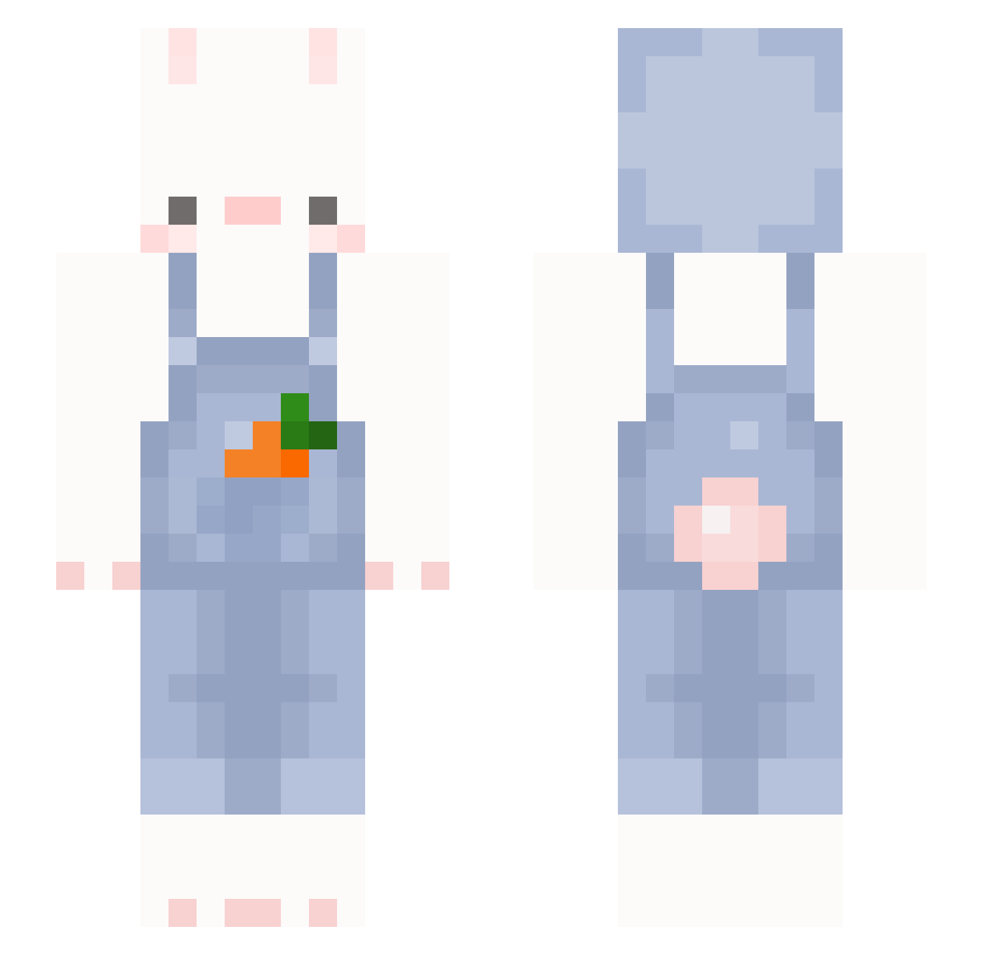 xChiya_ Minecraft skin, front and back view