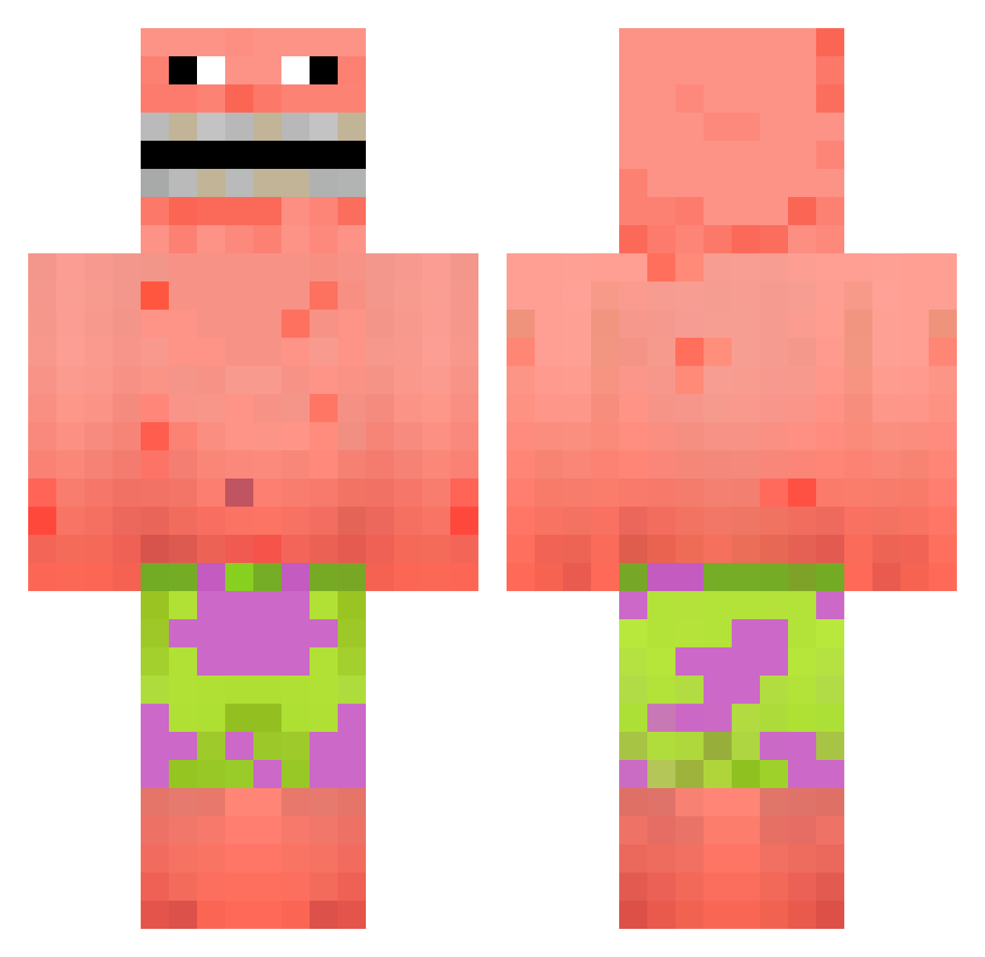 YaTiX123 Minecraft skin, front and back view