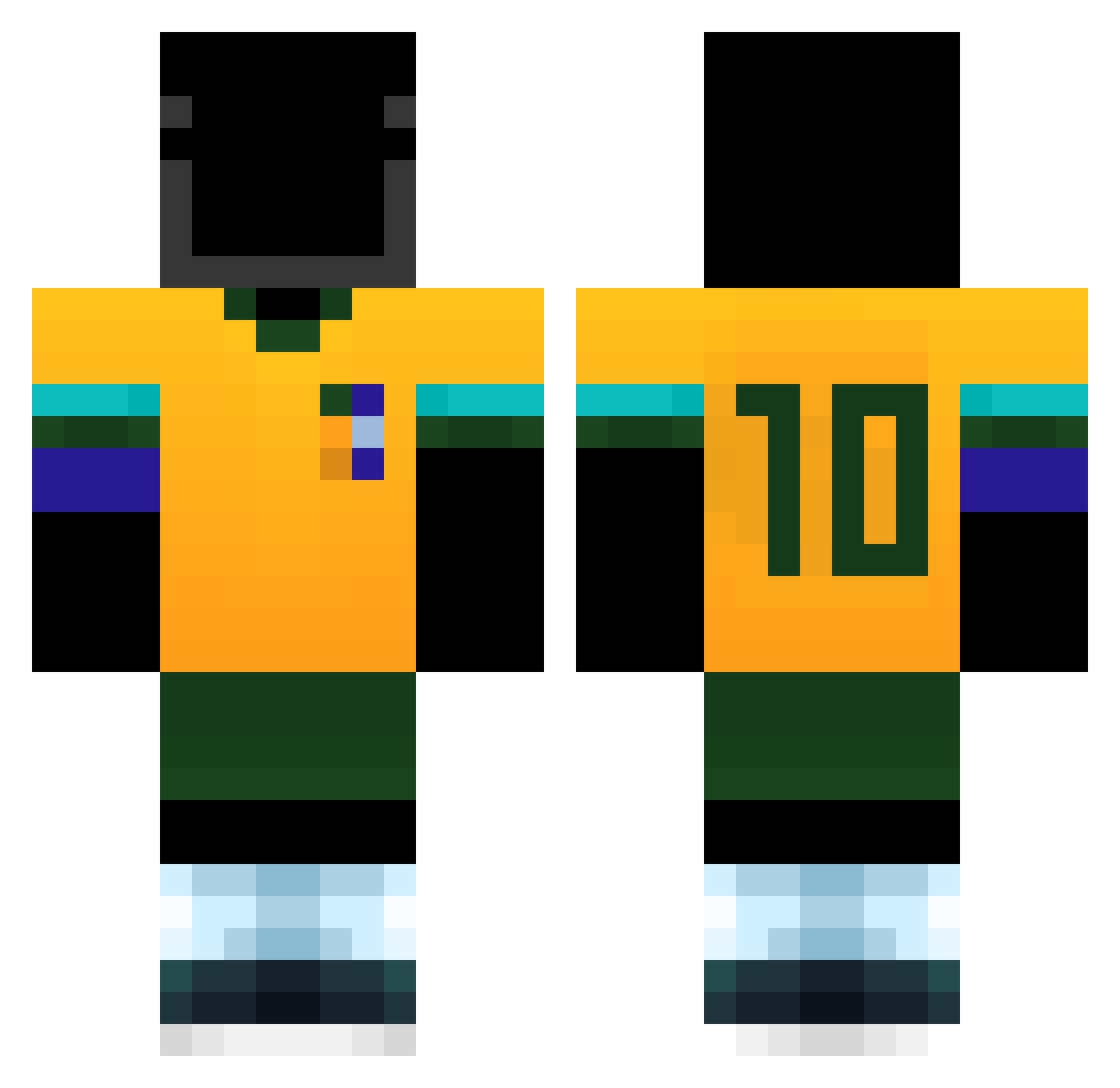 raavel Minecraft skin, front and back view