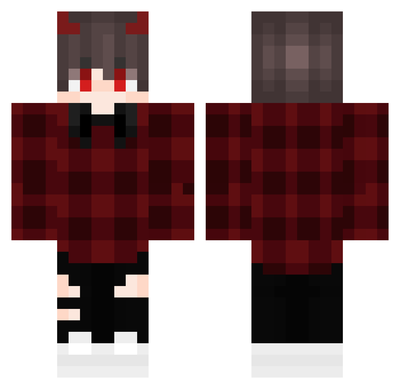SweatyTimo Minecraft skin, front and back view