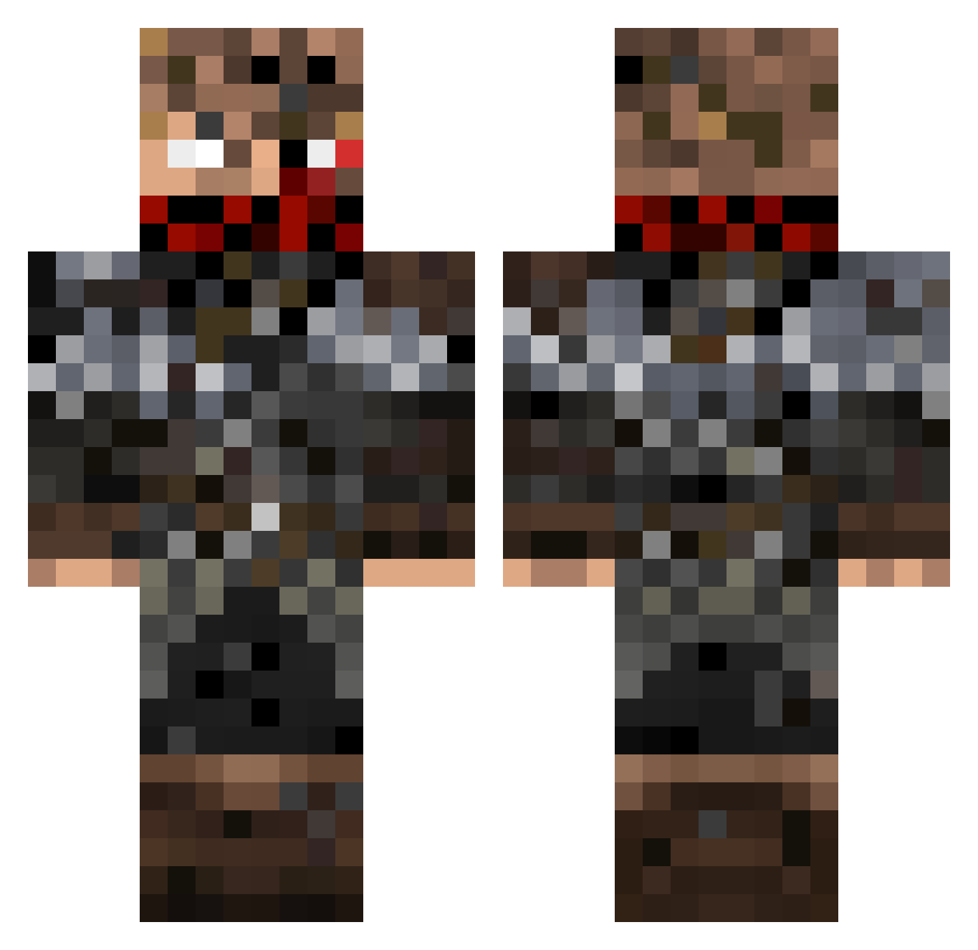 AdHuLt Minecraft skin, front and back view