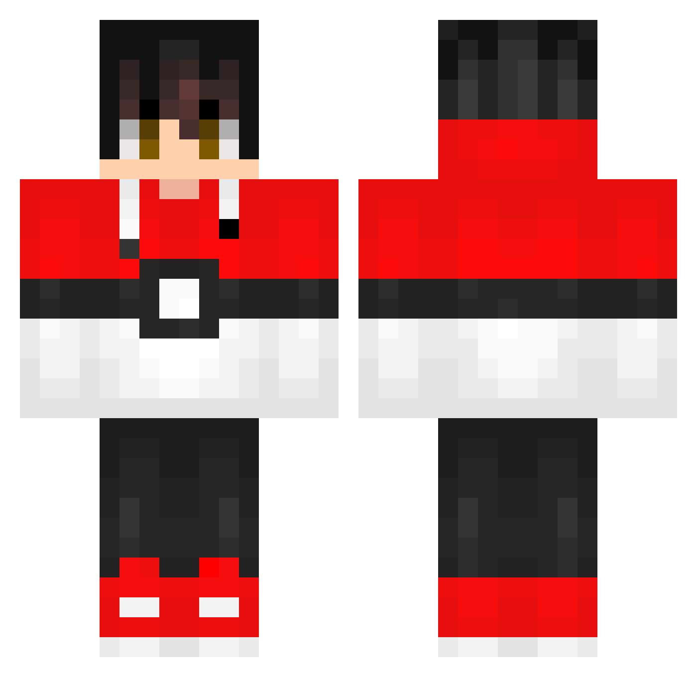 cwpikah Minecraft skin, front and back view