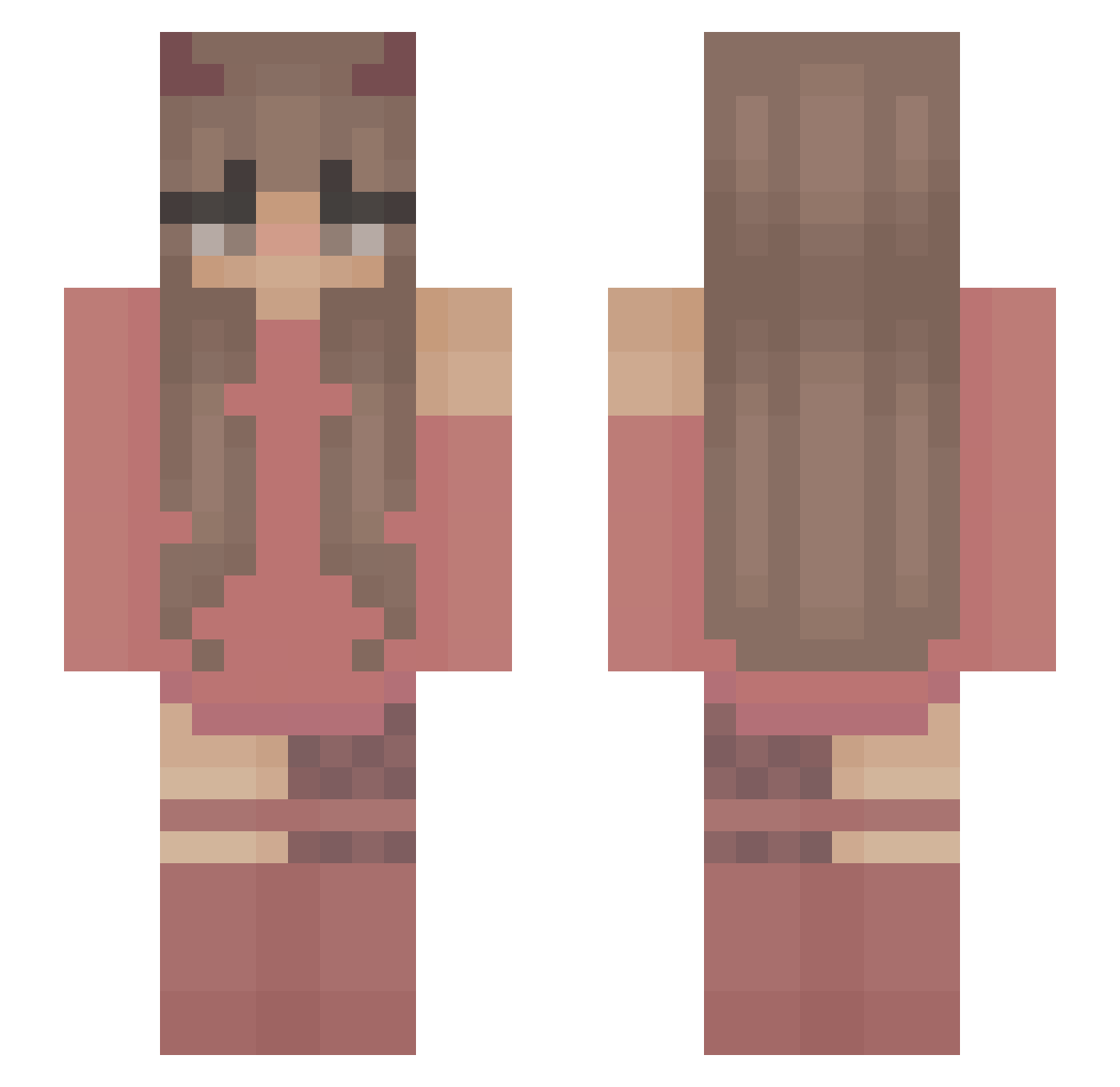 Deeanne Minecraft skin, front and back view