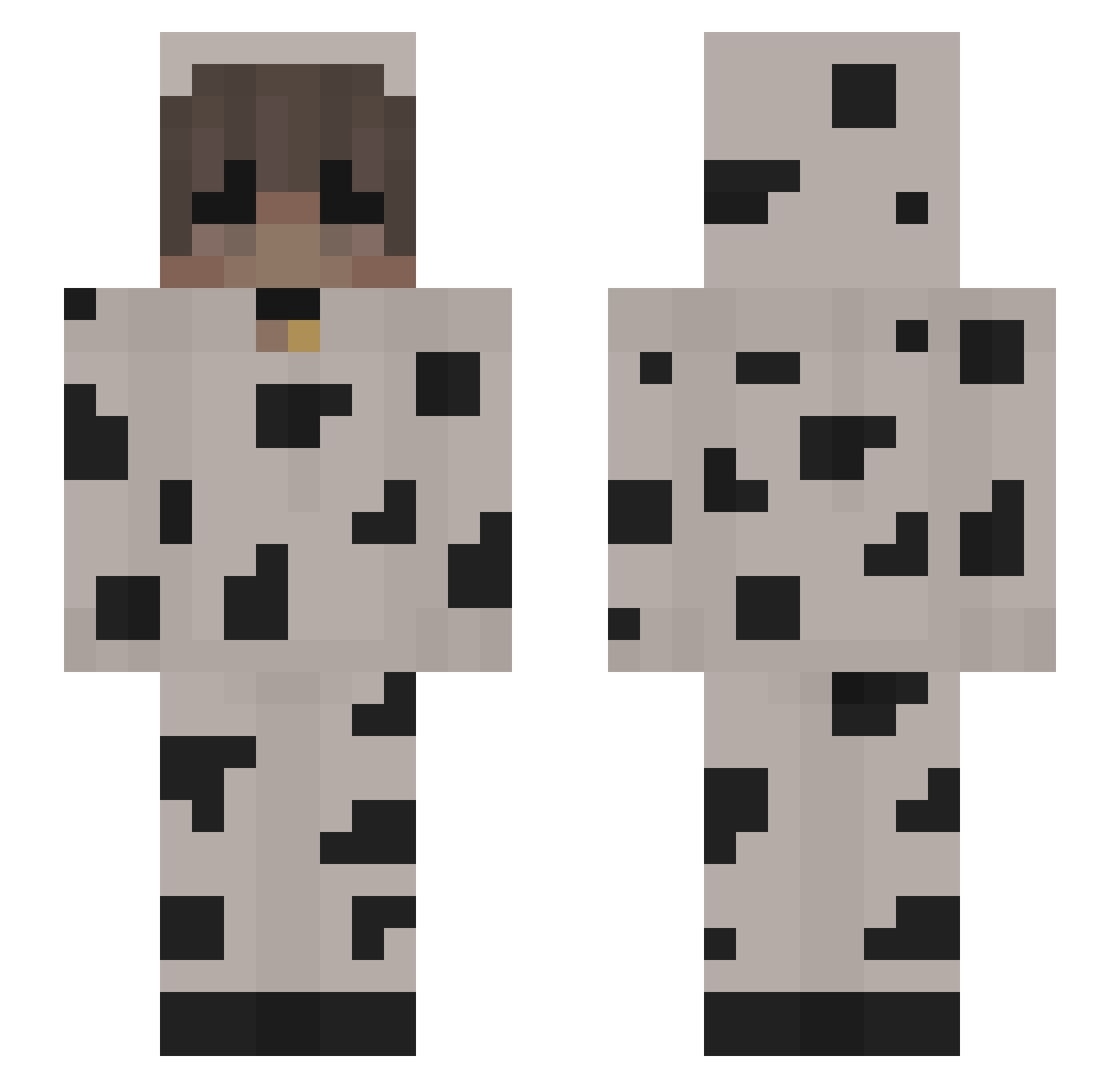 velveting Minecraft skin, front and back view