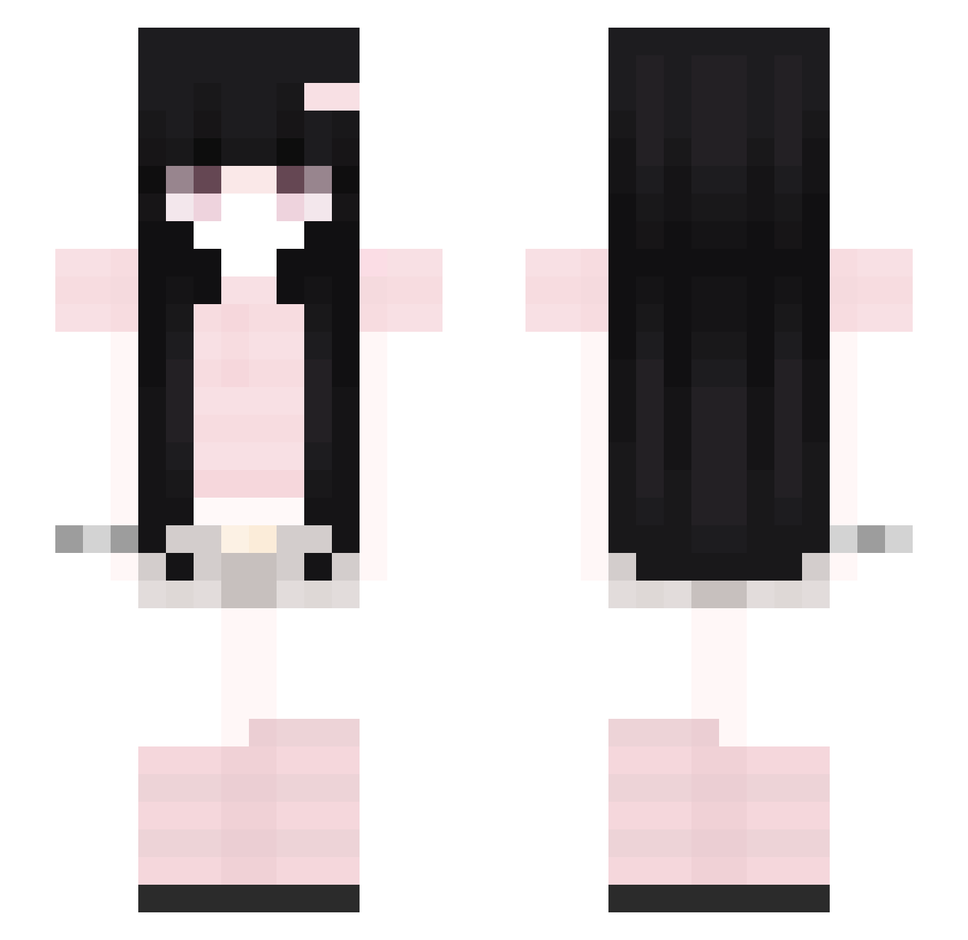 Ptaak Minecraft skin, front and back view