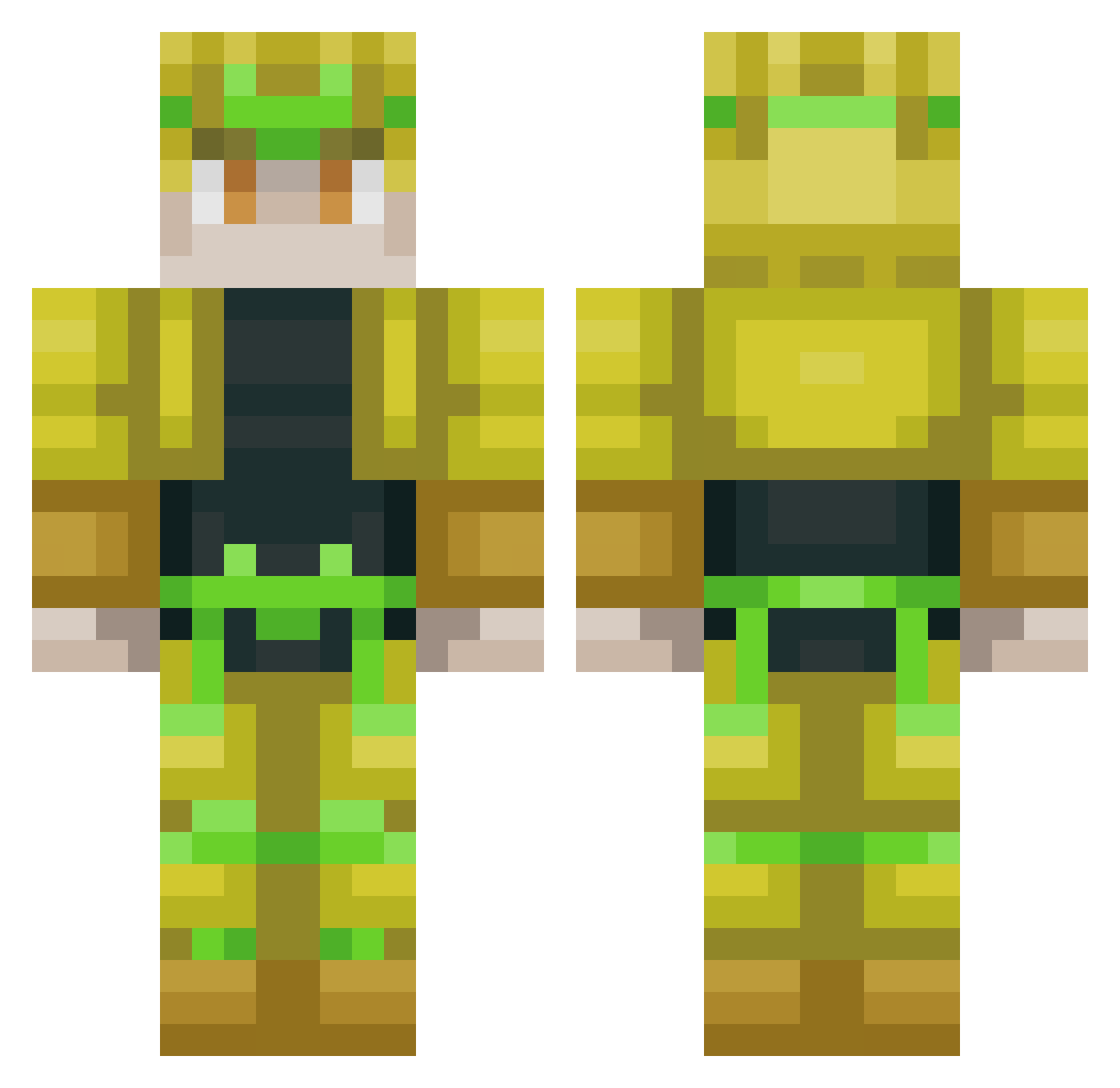 litter_cowboy Minecraft skin, front and back view