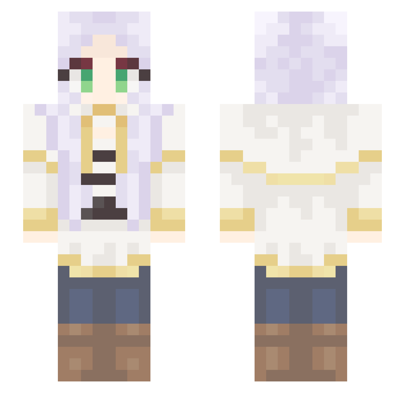 Circuity Minecraft skin, front and back view
