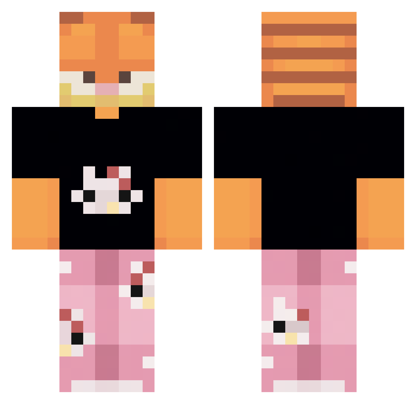 Wiz0_X Minecraft skin, front and back view