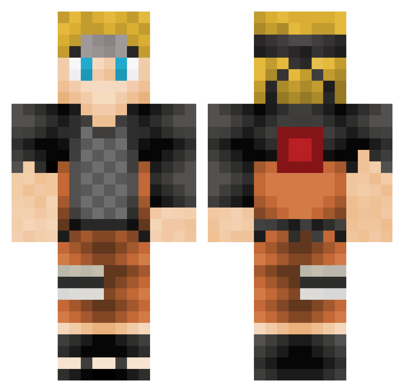 sharkytv23 Minecraft skin, front and back view