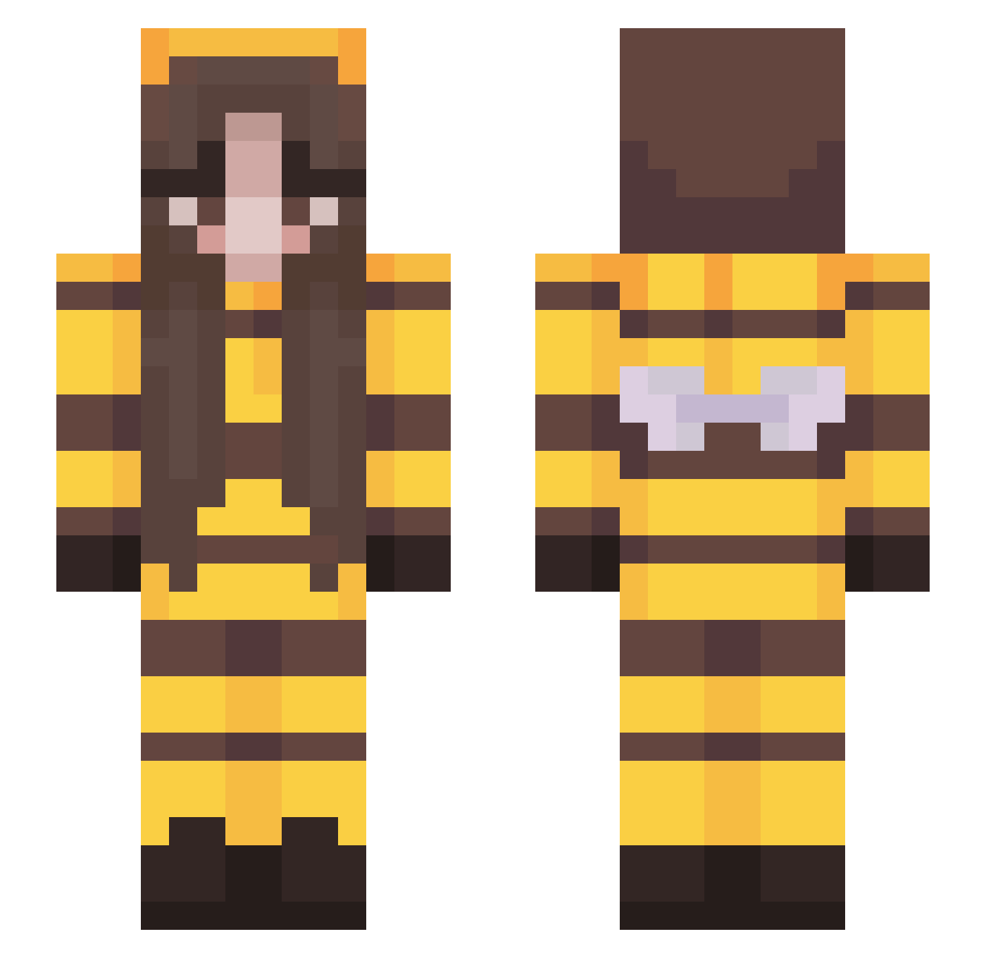 beeicedtea Minecraft skin, front and back view