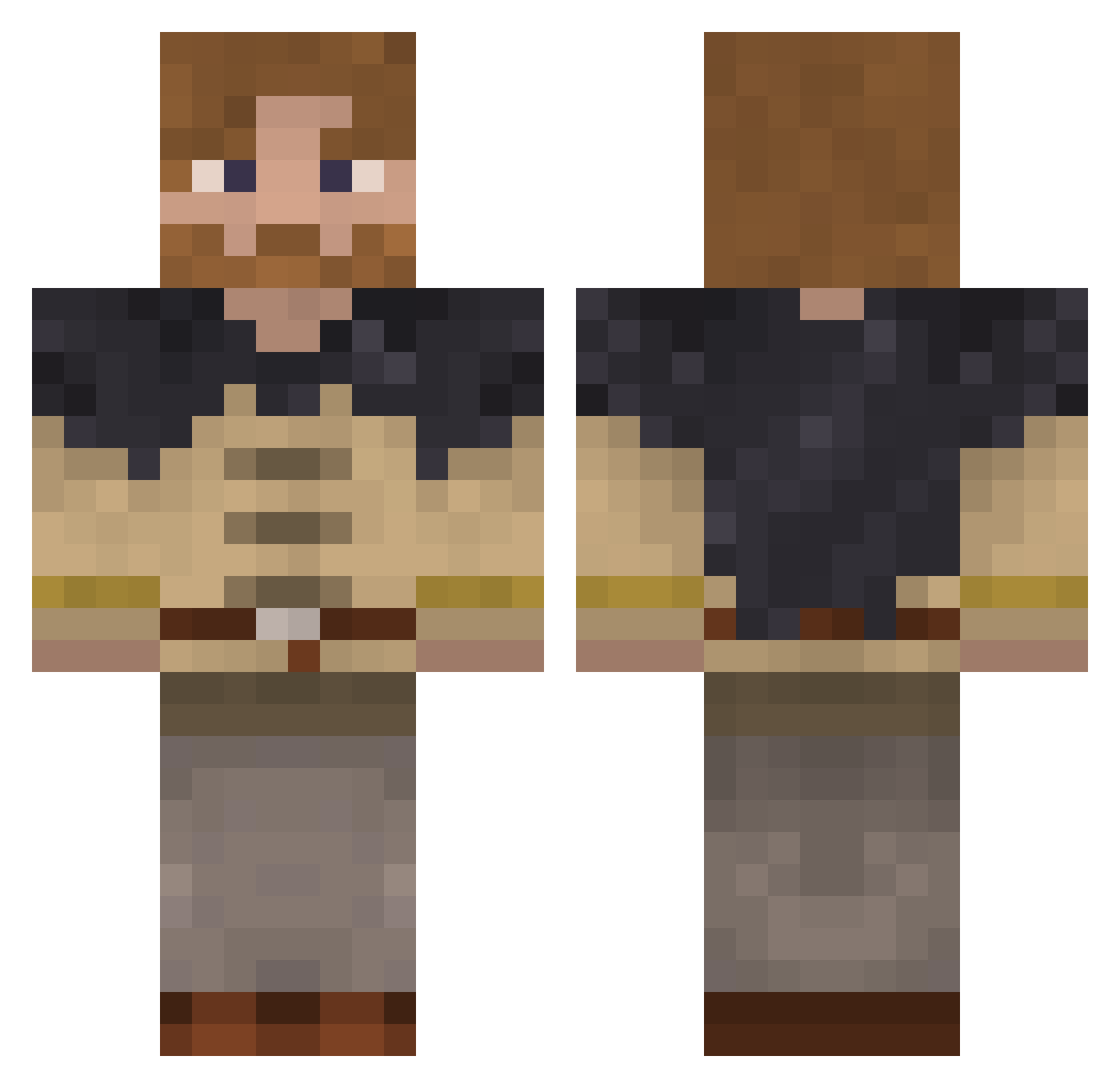 youlovesocks Minecraft skin, front and back view