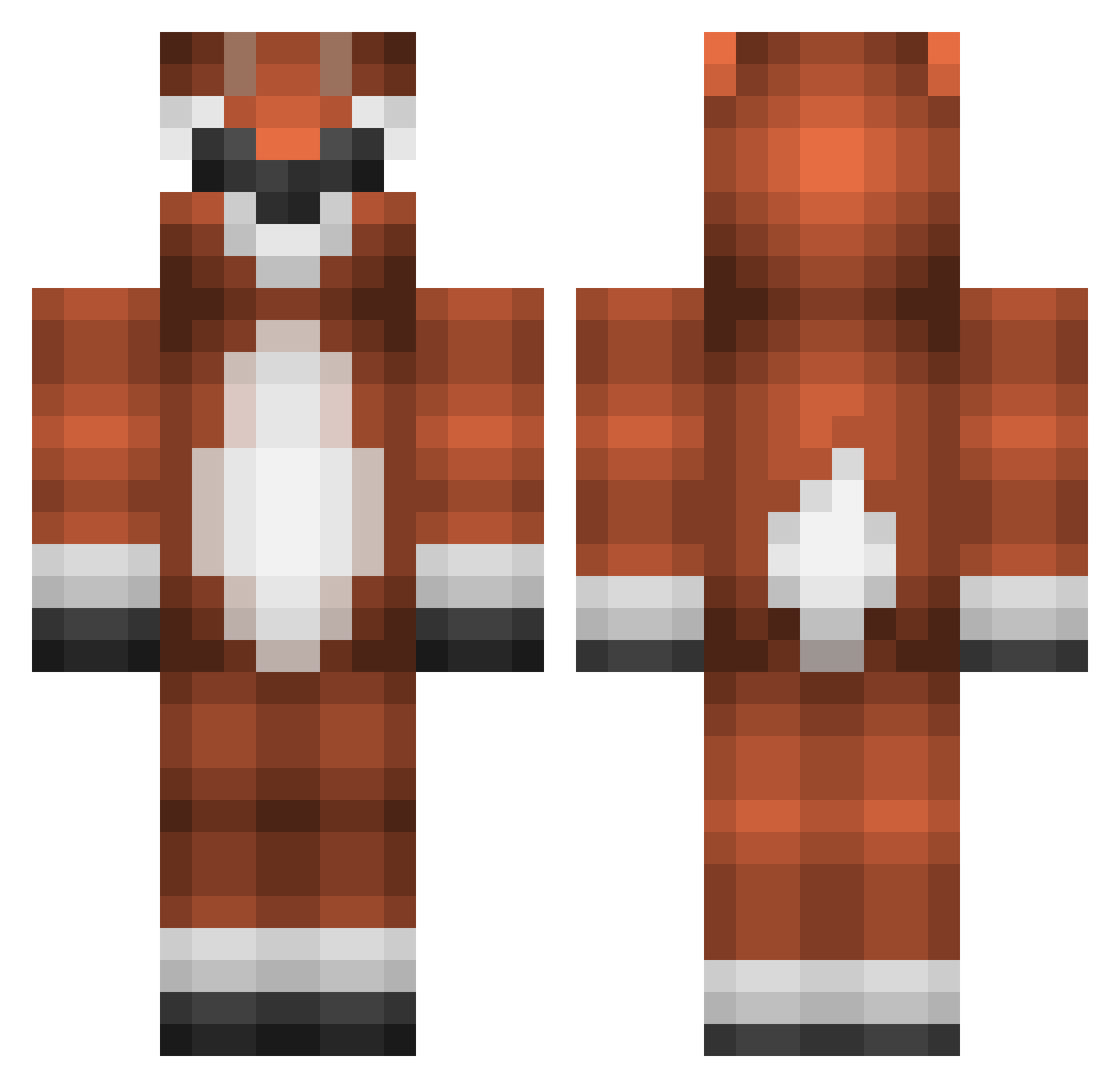 NoobEgg Minecraft skin, front and back view
