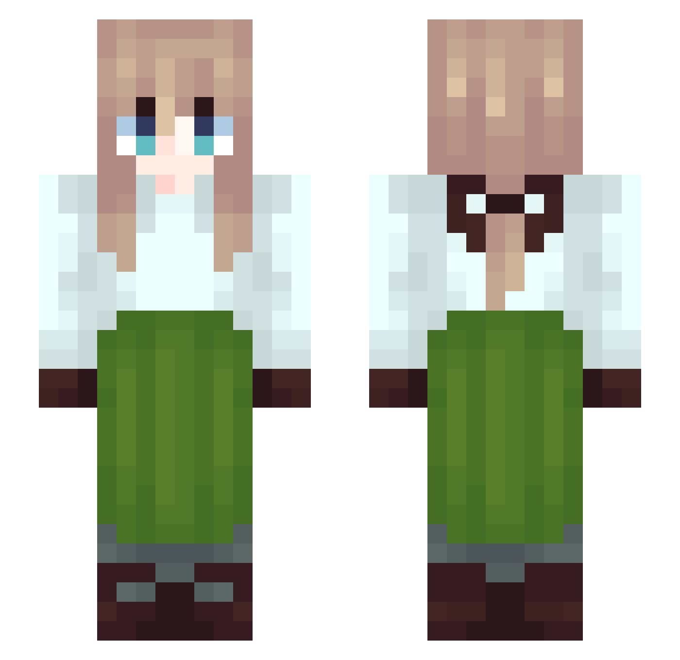 Jerobrine_MC Minecraft skin, front and back view