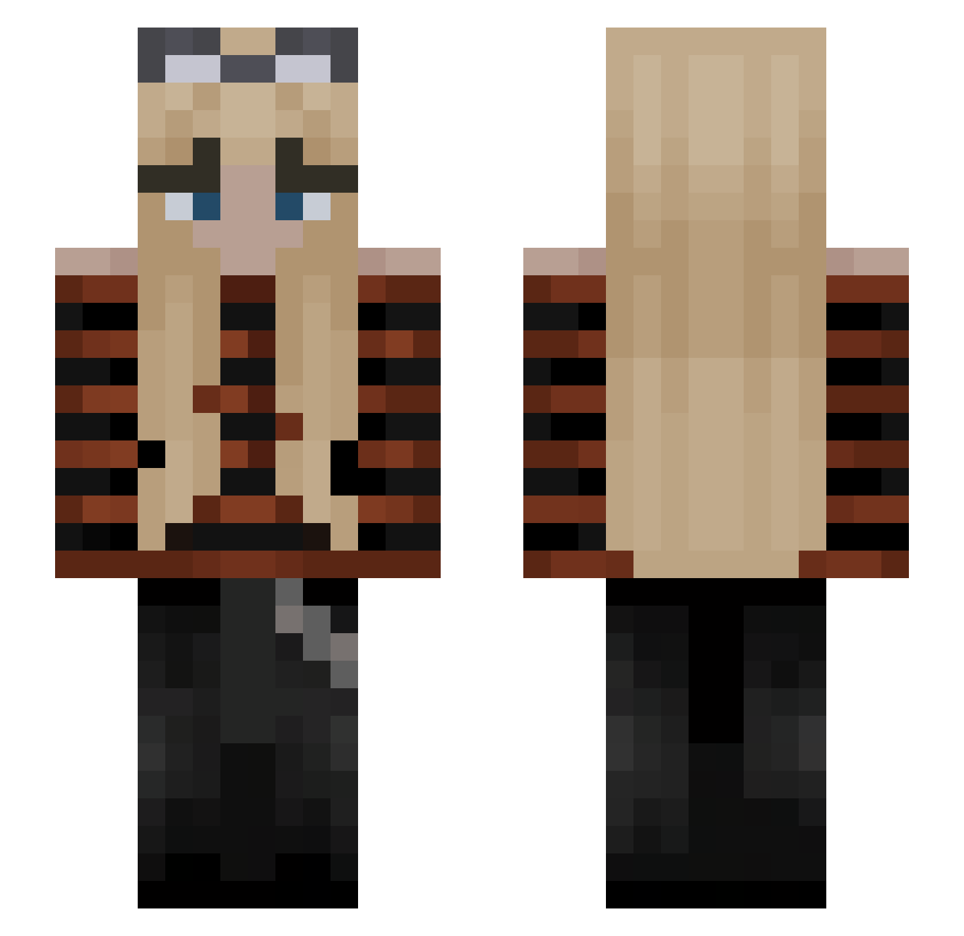 lalaso Minecraft skin, front and back view