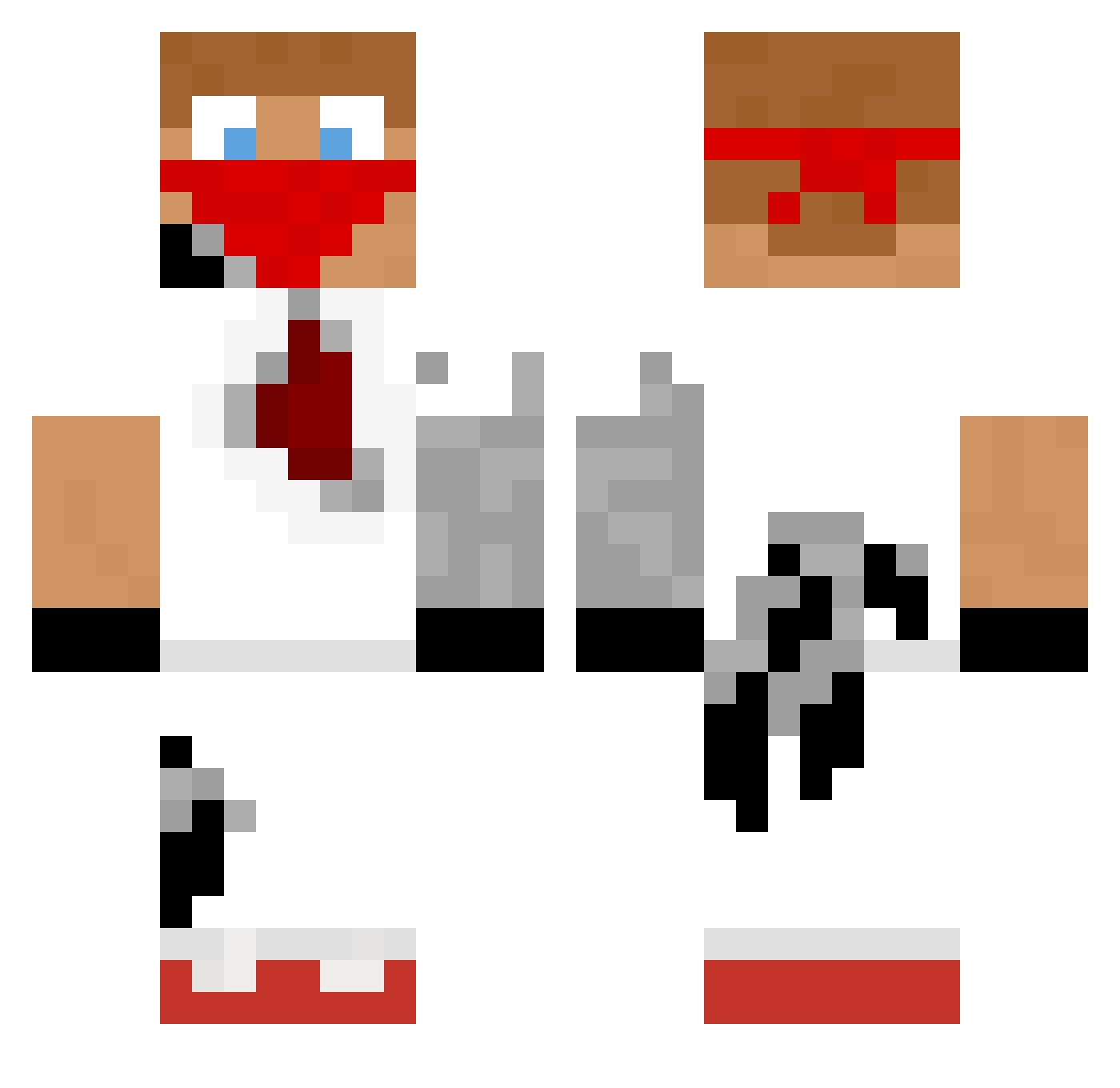 Drumdeedoo Minecraft skin, front and back view