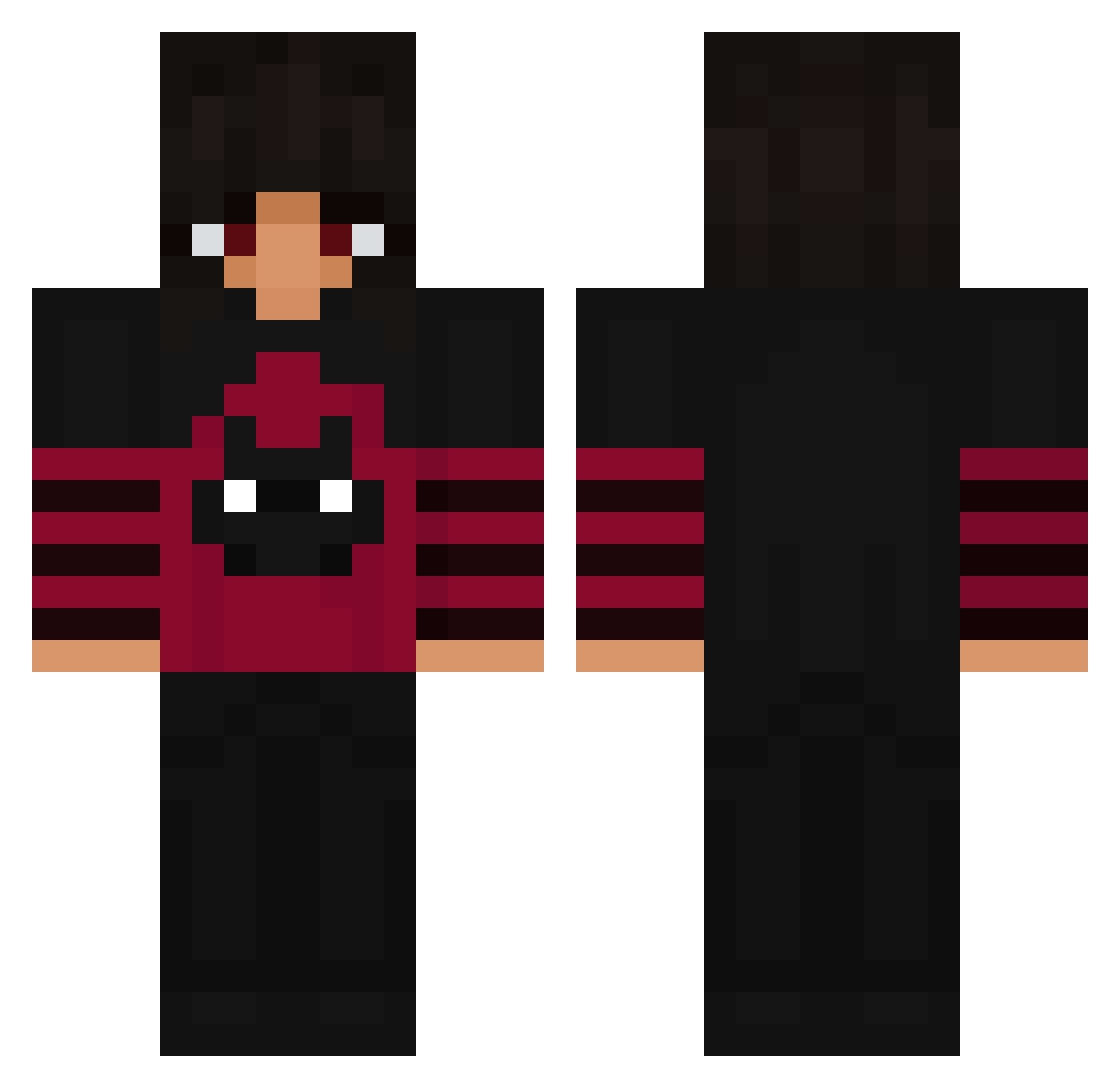 vexofficial Minecraft skin, front and back view