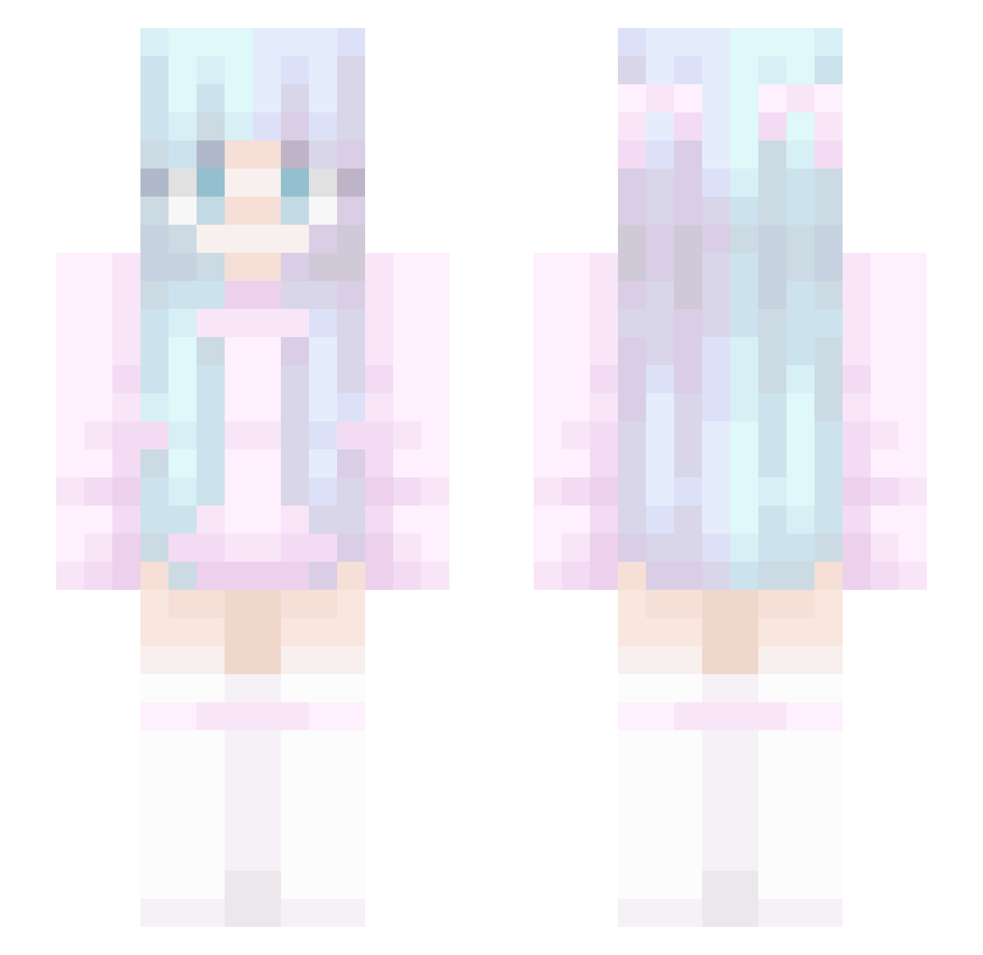 ladgha Minecraft skin, front and back view