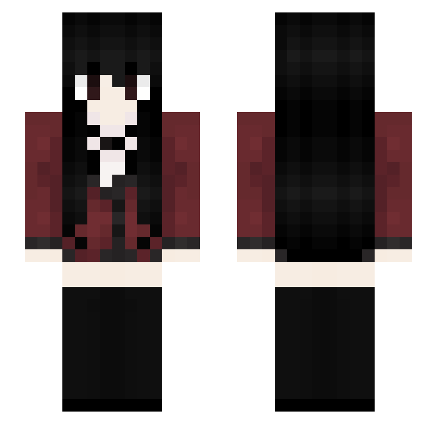 Satanes Minecraft skin, front and back view
