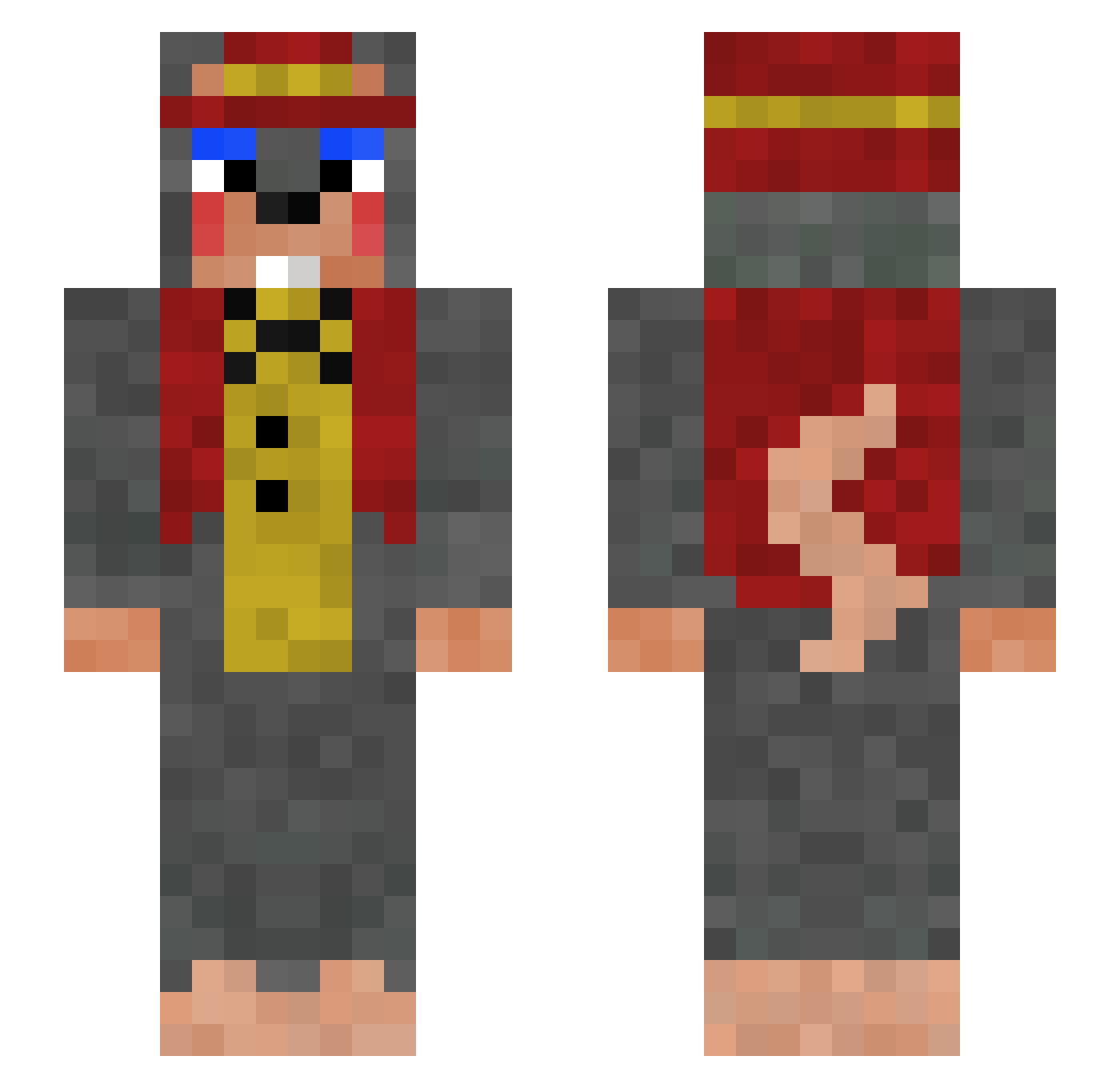 FrostyTensy Minecraft skin, front and back view