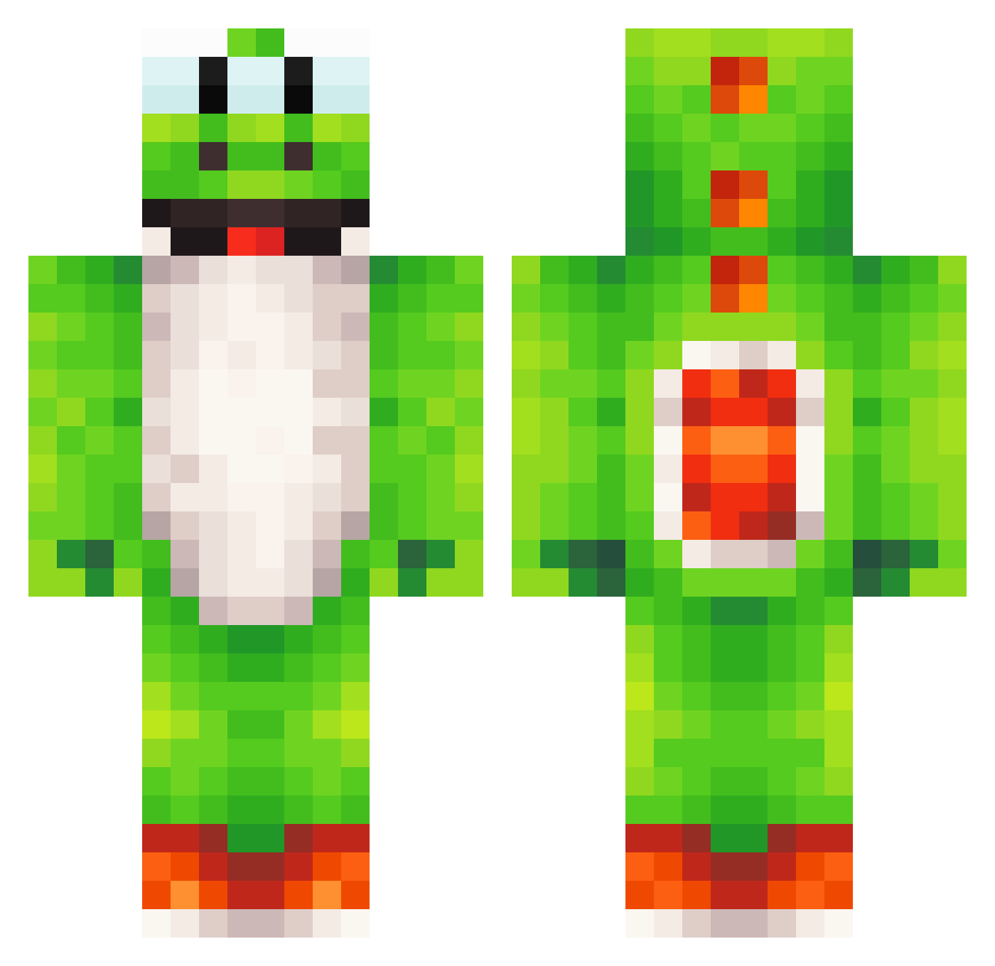BrendnXD Minecraft skin, front and back view