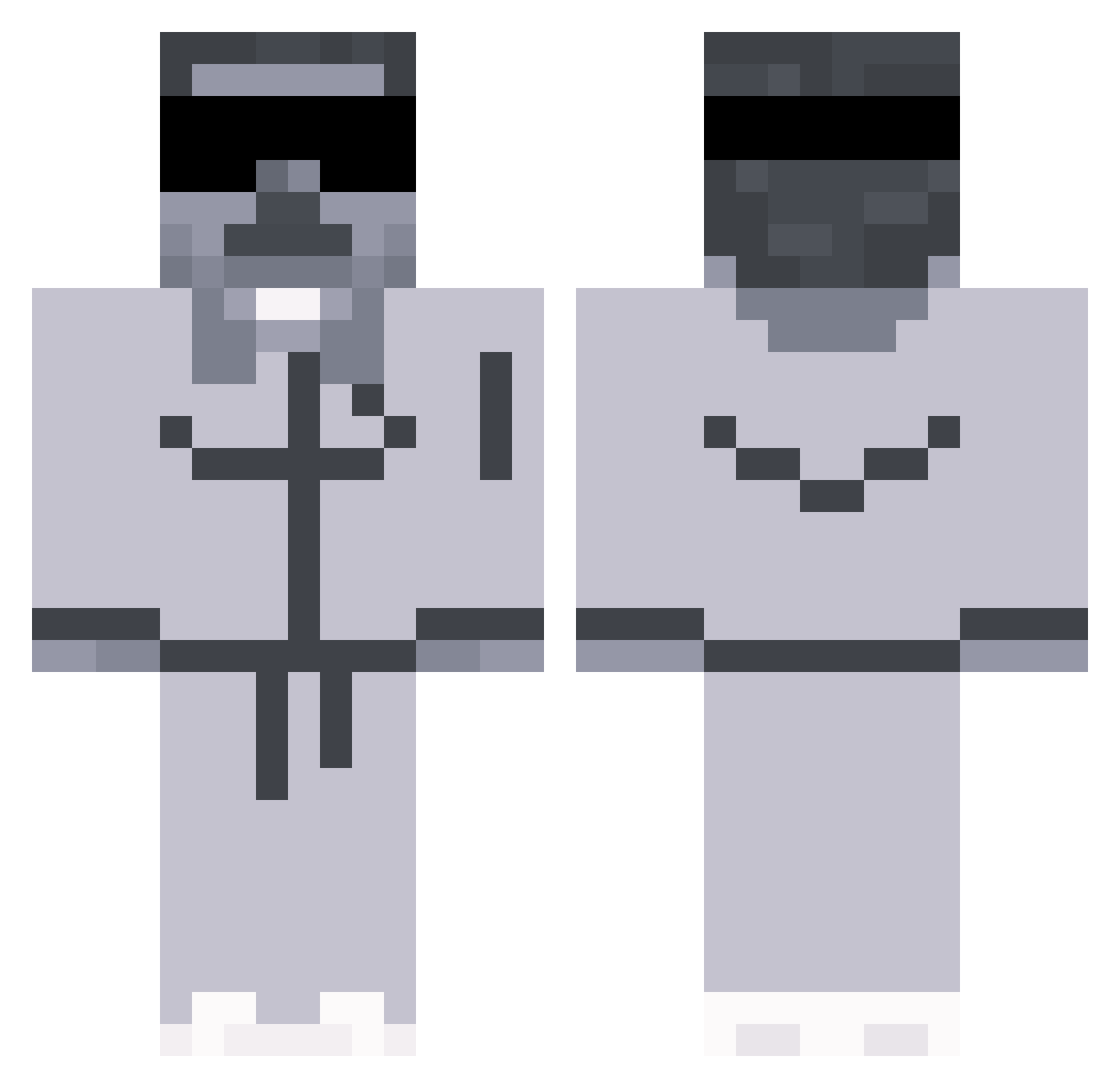 ItzKlen000 Minecraft skin, front and back view