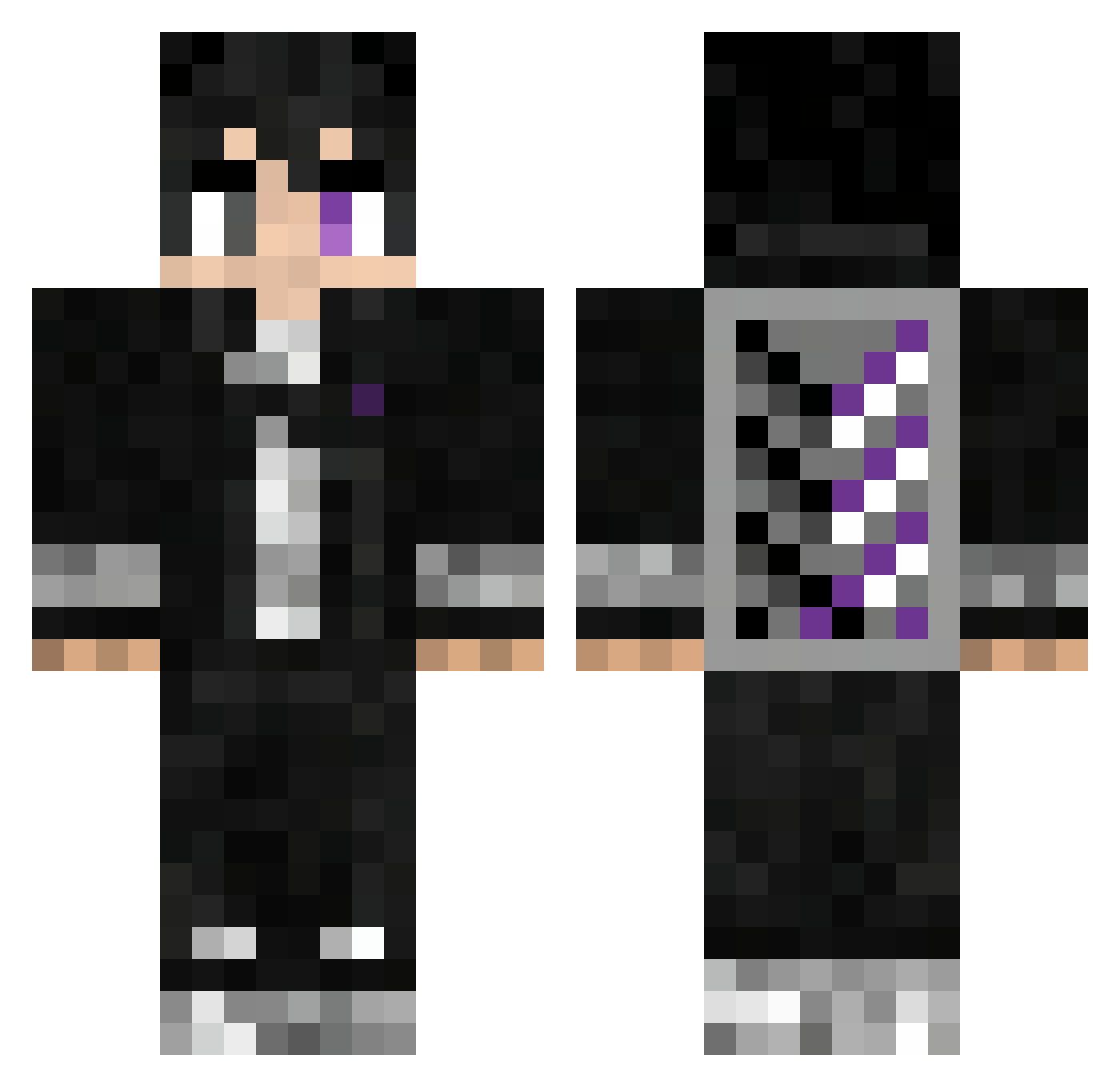 EraQW Minecraft skin, front and back view