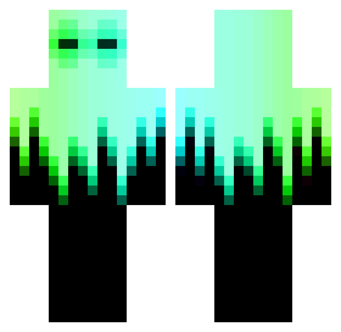 IrunFast1 Minecraft skin, front and back view
