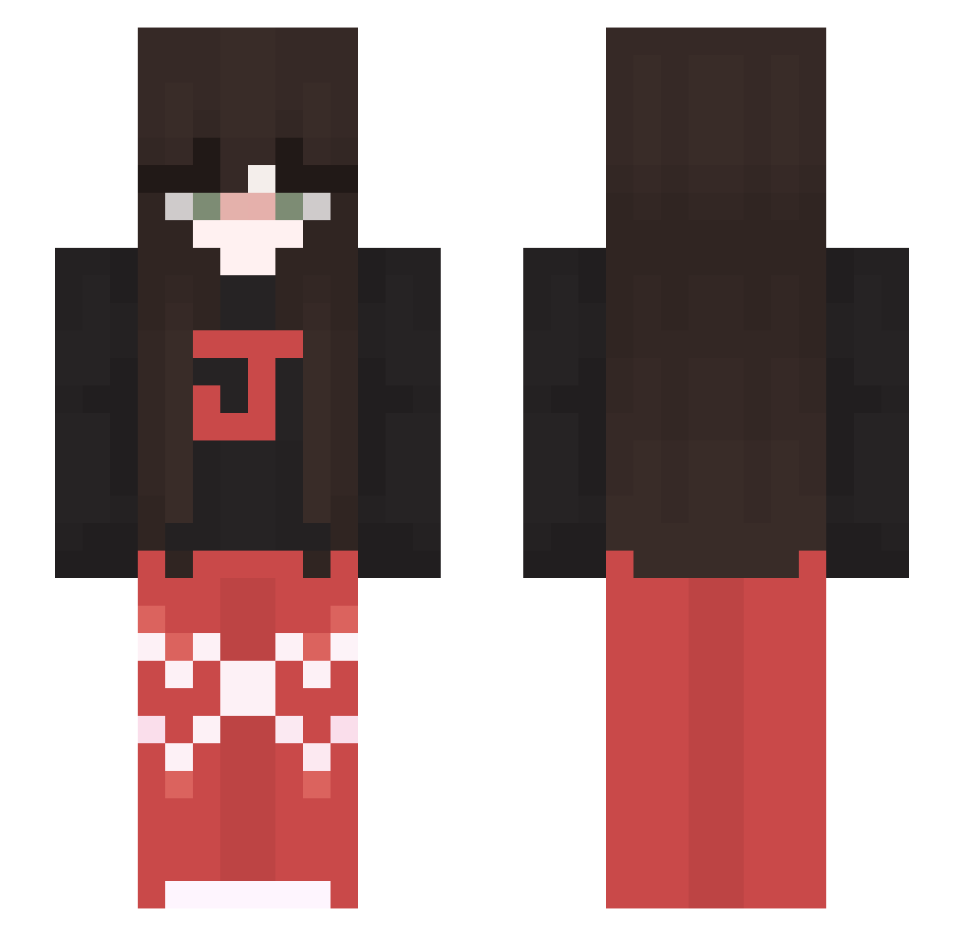 Jaideh Minecraft skin, front and back view