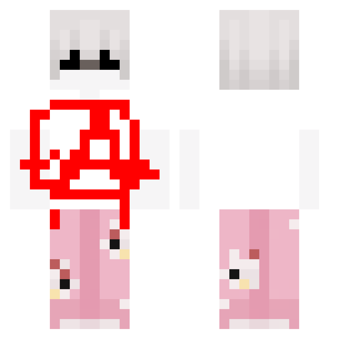 subuhq Minecraft skin, front and back view
