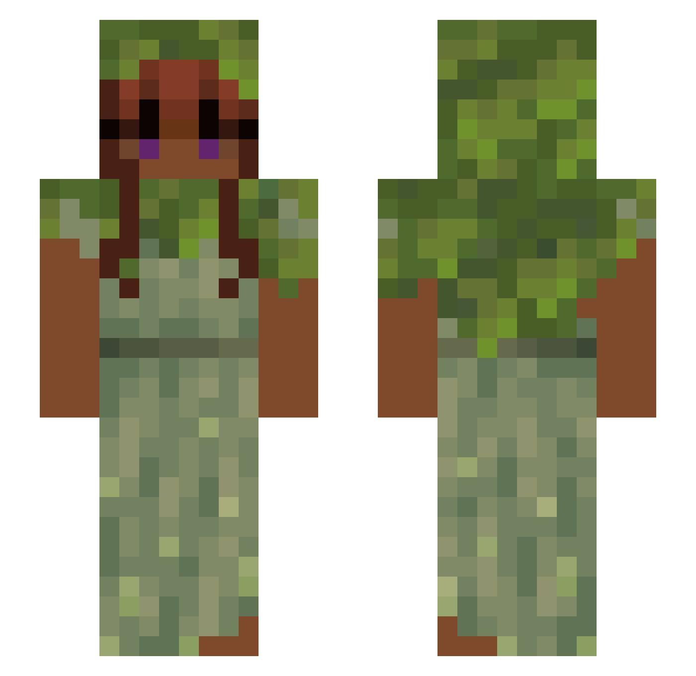 Willowbyte Minecraft skin, front and back view